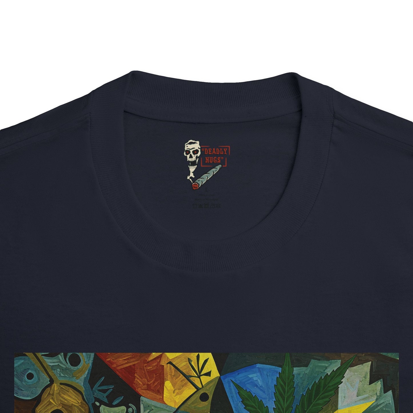 Beyond Perceptions / Skulls Cannabis Leaves Graphic Tee / Abstract Cubism Art Picasso Painting / 420 Underground Stoner Streetwear / DEADLY NUGS