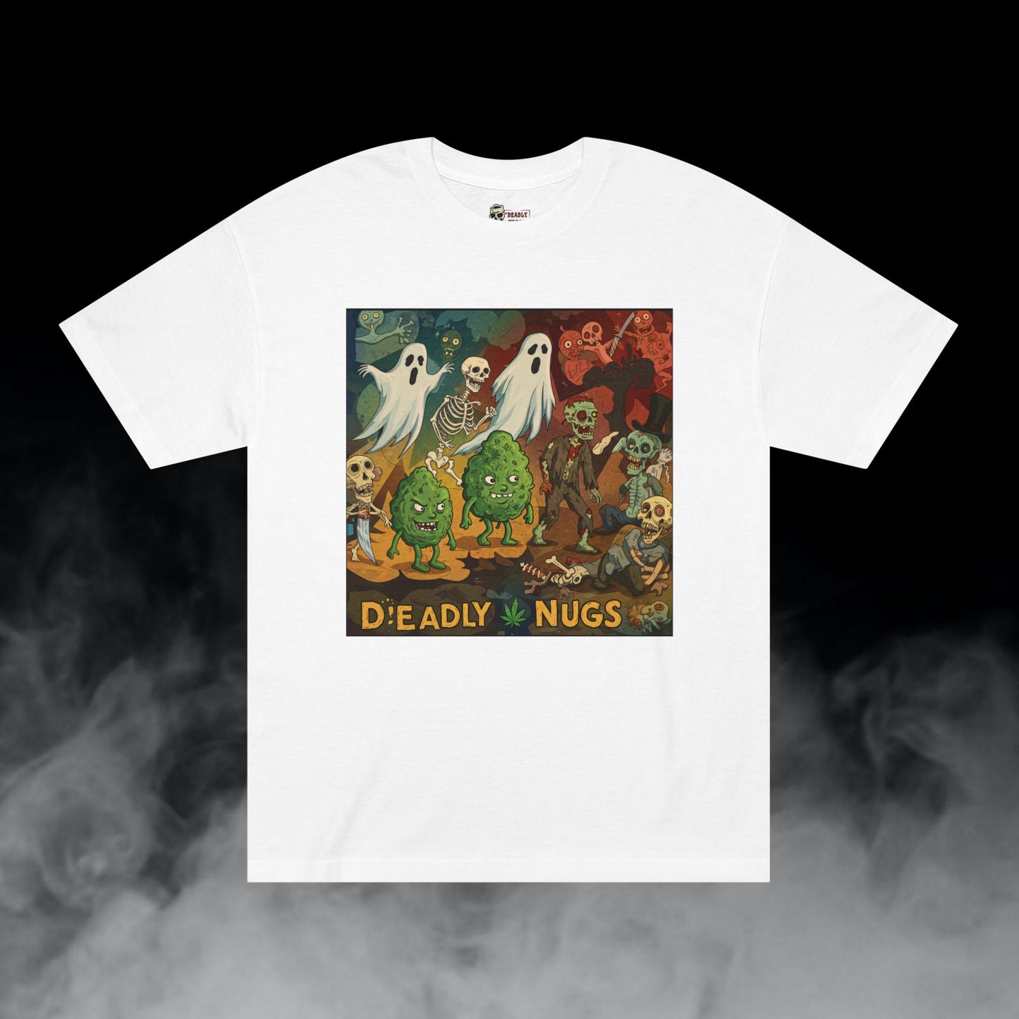 The Madness Strain / Bud Characters Ghosts Skeletons Monsters Graphic Tee / Ominous Macabre Aesthetic Horror Cartoon Art / 420 Underground Stoner Streetwear / DEADLY NUGS