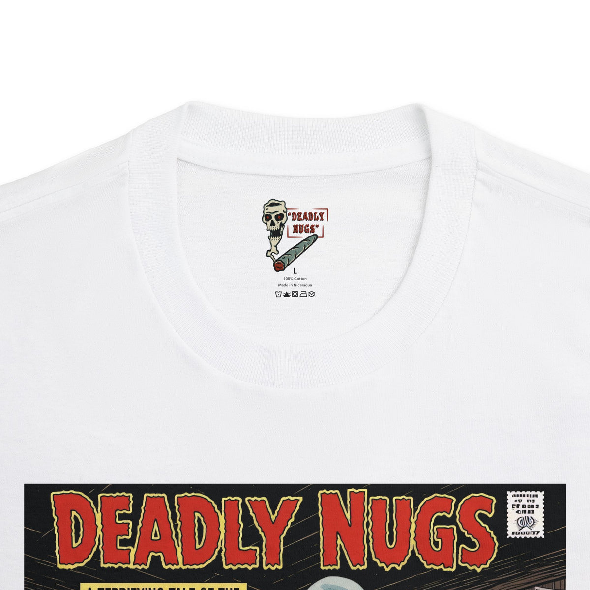 Ganja Ghoul / Vintage Pulp Horror Comic Art Tee / 420 Underground Stoner Culture / DEADLY NUGS
