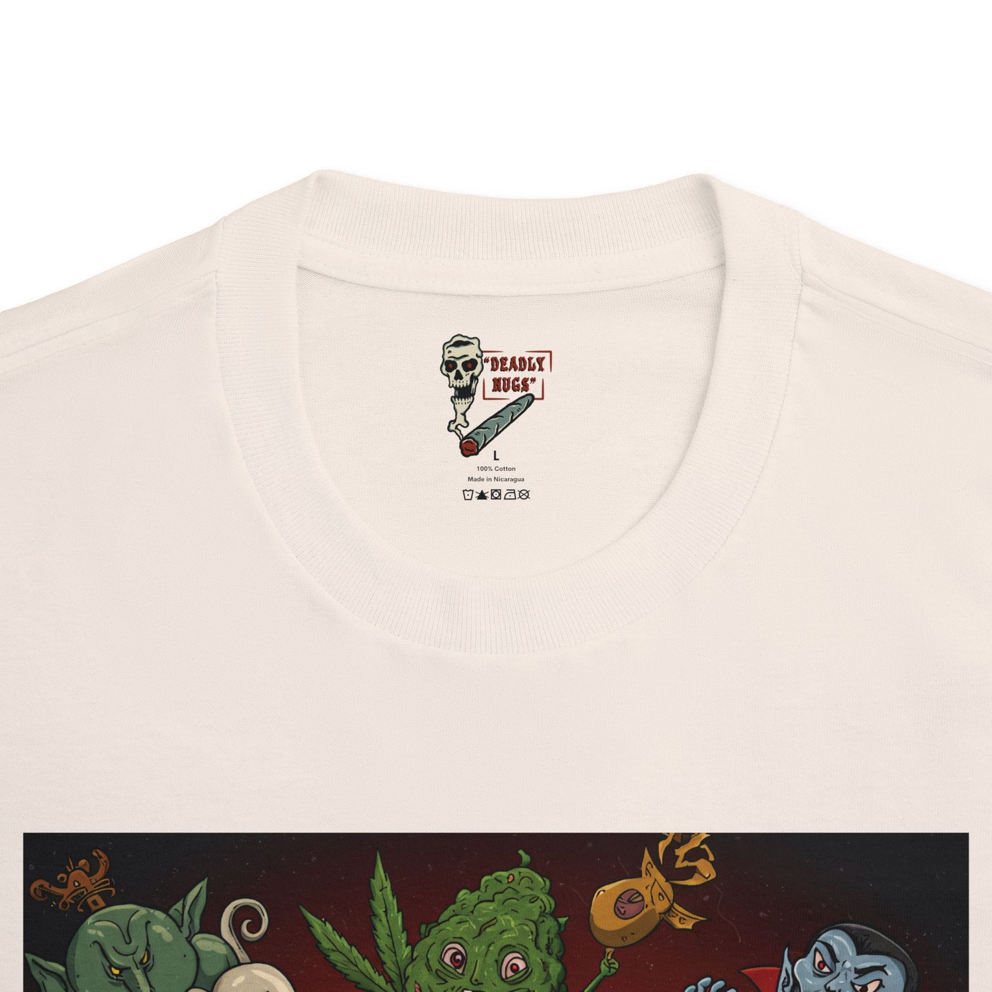 Path of Ascension / Bud Characters Ghosts Vampire Graphic Tee / Spooky Surreal Horror Cartoon Art / 420 Underground Stoner Streetwear / DEADLY NUGS