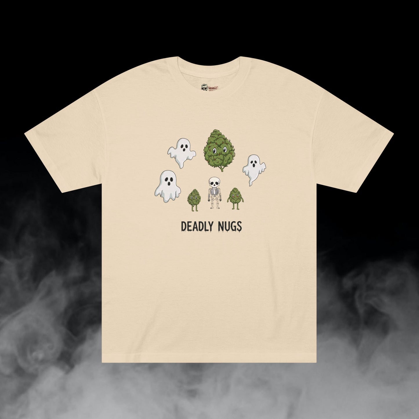 Peek-a-Boo / Premium Unisex Graphic Tee Aesthetic Print Ghost Skeleton 420 / DEADLY NUGS