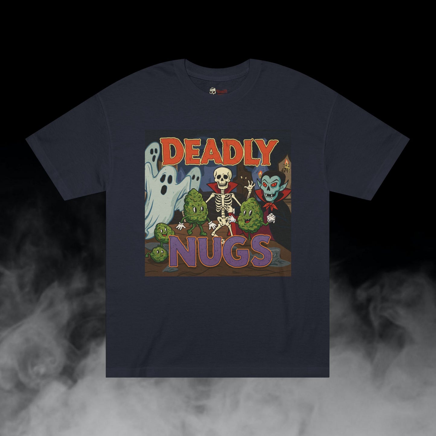 Blazed Covenant / Bud Characters Ghosts Skeleton Vampire Graphic Tee / Vintage Horror Pop Art / 420 Underground Stoner Streetwear / DEADLY NUGS