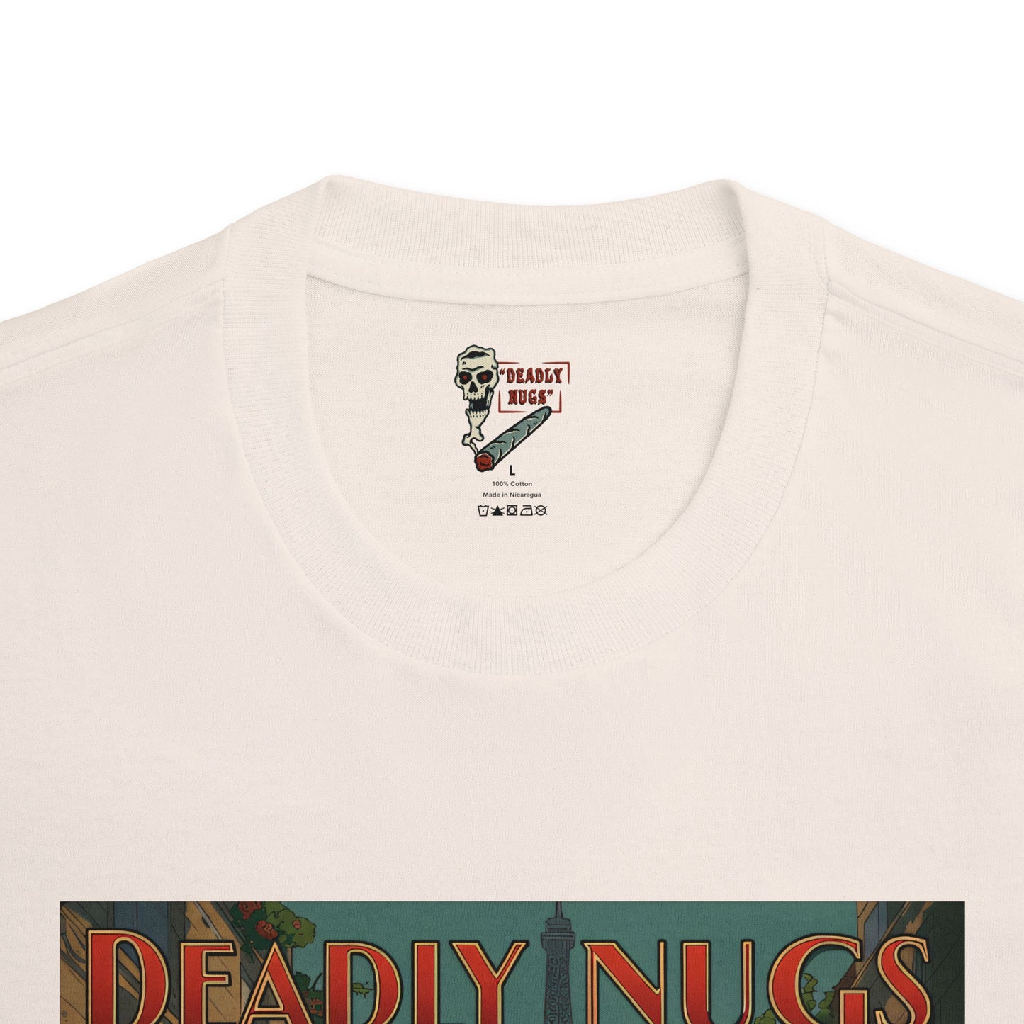 Deadly Paris / Premium Unisex Graphic Tee Aesthetic Print Skeleton 420 / DEADLY NUGS