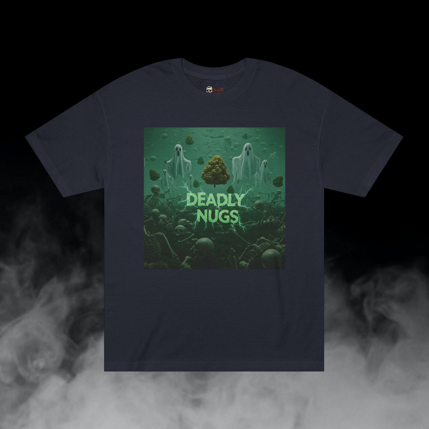Dimension 420 / Cannabis Buds Ghosts Skulls Graphic Tee / Hyper-Realistic Horror Art Terror Macabre / 420 Underground Stoner Streetwear / DEADLY NUGS