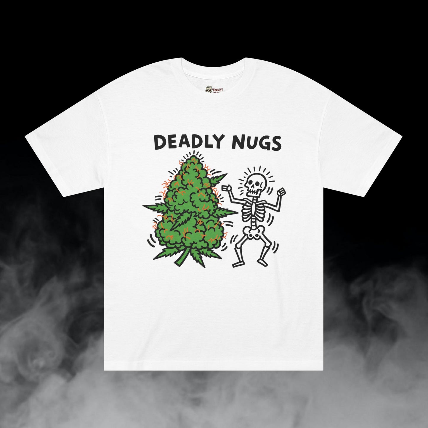 Nug Vibes / Bud and Skeleton Graphic Tee / Contemporary Pop Art Keith Haring Style / 420 Underground Stoner Streetwear / DEADLY NUGS