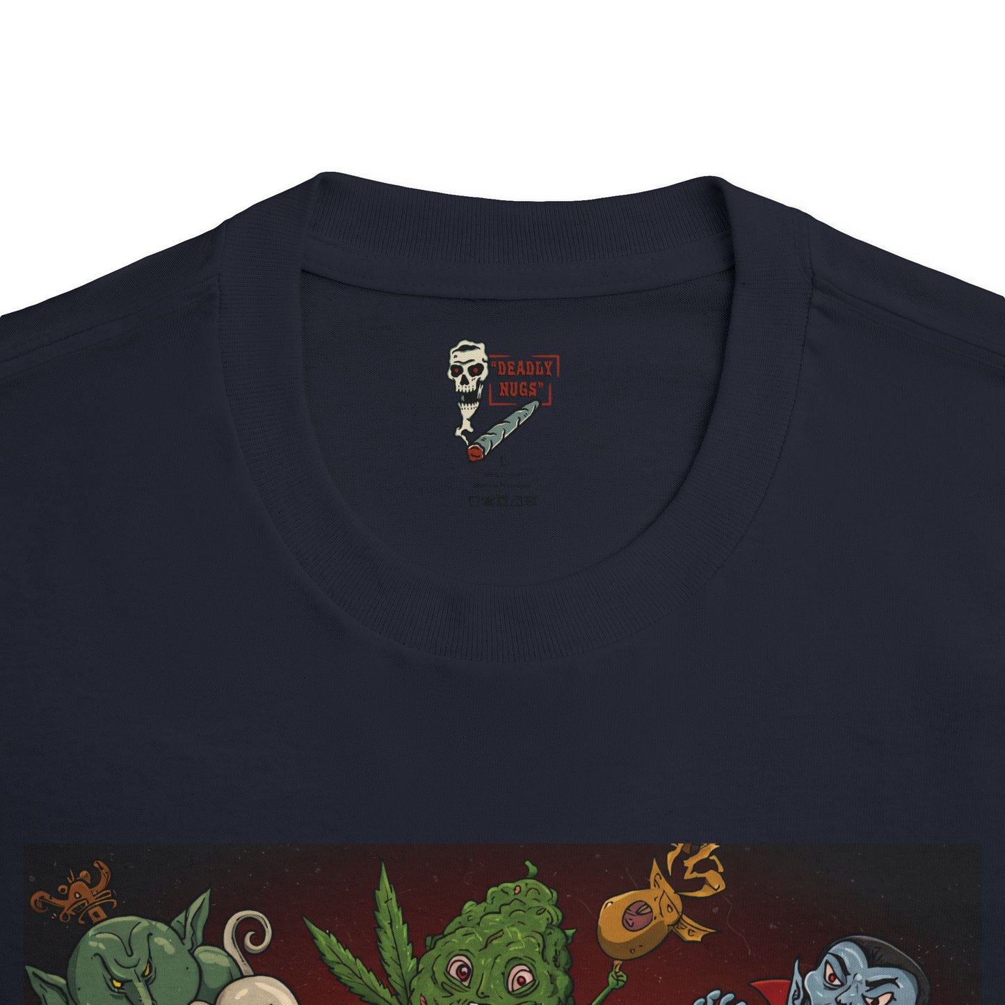 Path of Ascension / Bud Characters Ghosts Vampire Graphic Tee / Spooky Surreal Horror Cartoon Art / 420 Underground Stoner Streetwear / DEADLY NUGS