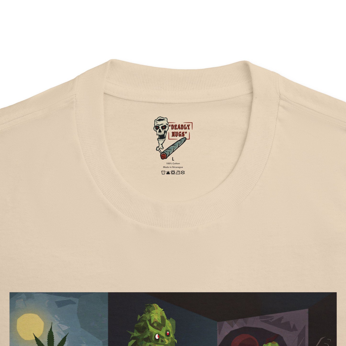 Bloom Doom / Bud Characters Ghost Skeleton Zombie Graphic Tee / Obscure Surreal Horror Art Picasso Style / 420 Underground Stoner Streetwear / DEADLY NUGS