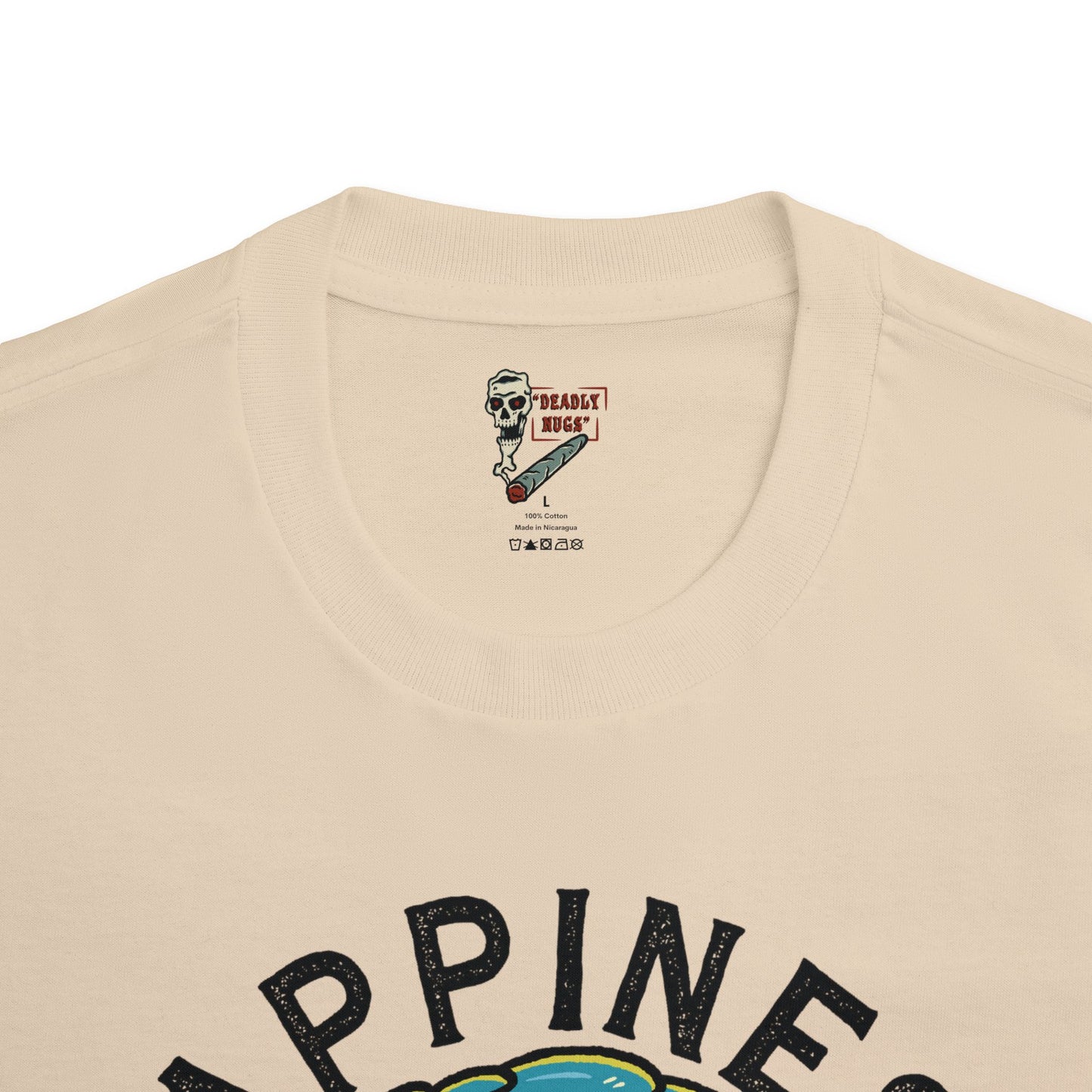 Happiness / Premium Unisex Graphic Tee Aesthetic Print Skull 420 Streetwear / DEADLY NUGS