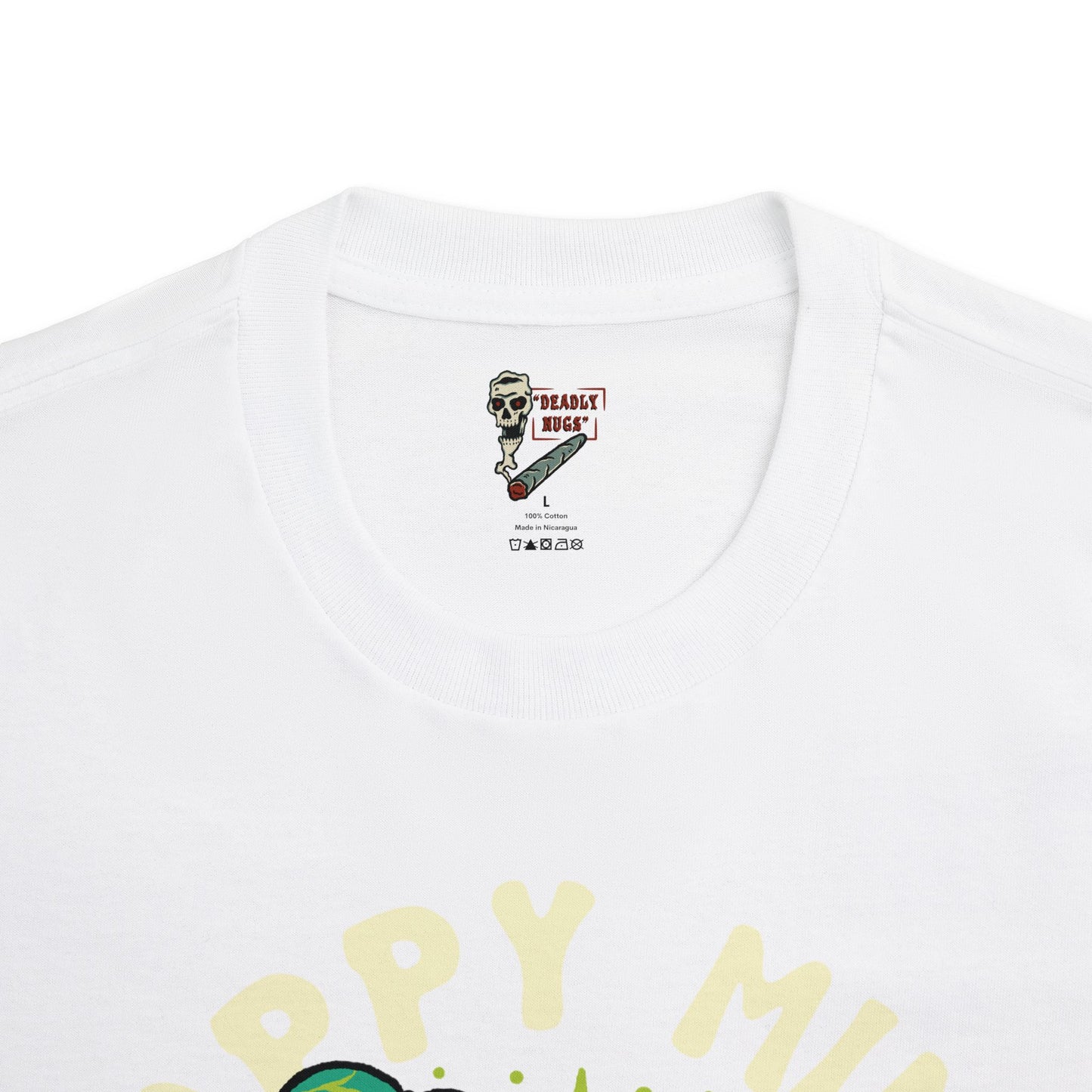 Happy Mind Everyday / Premium Unisex Graphic Tee Aesthetic Print Skull 420 / DEADLY NUGS