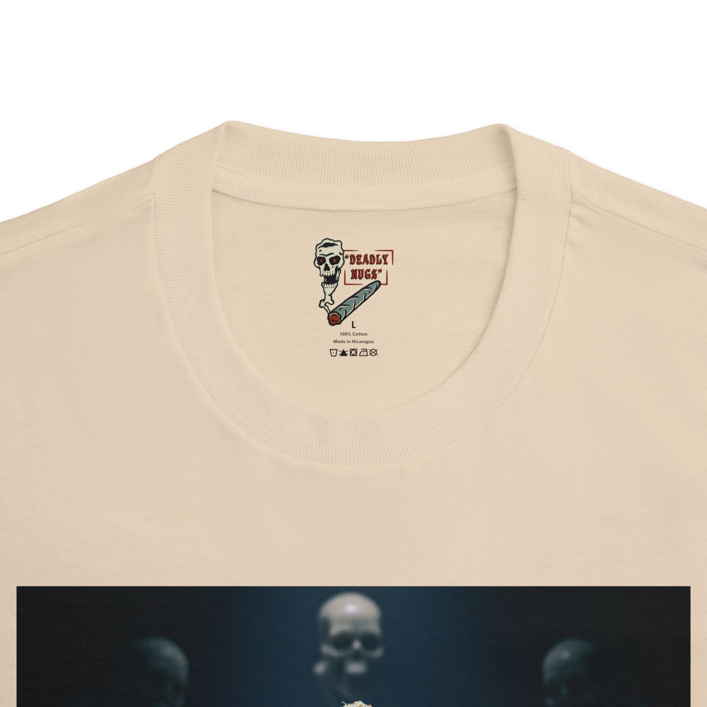 Hella-Focused / Premium Unisex Graphic Tee Aesthetic Print Skull 420 / DEADLY NUGS