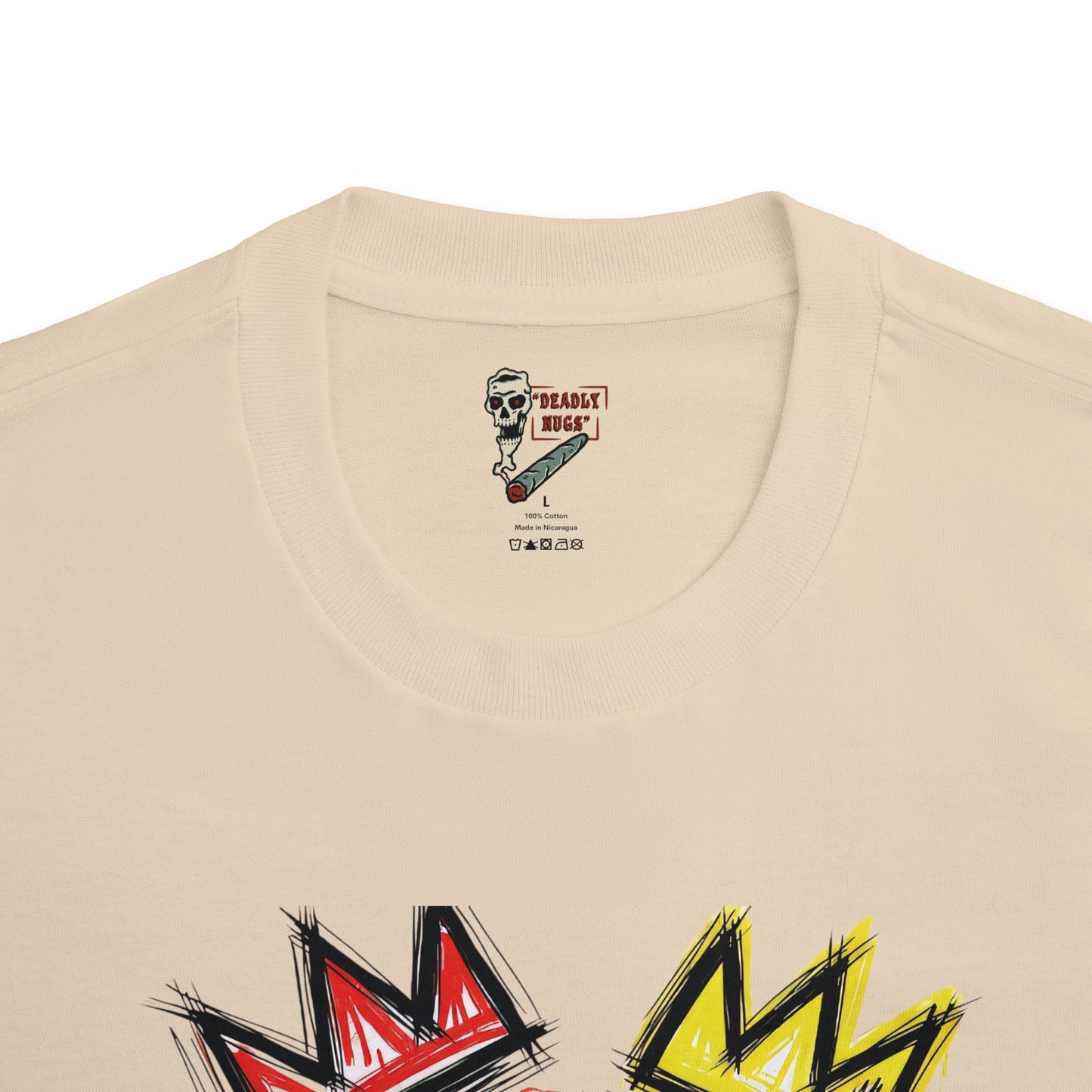 King Smoke / Bud Character with Crowns Graphic Tee / Abstract Expressionism Art Basquiat Painting / 420 Underground Stoner Streetwear / DEADLY NUGS