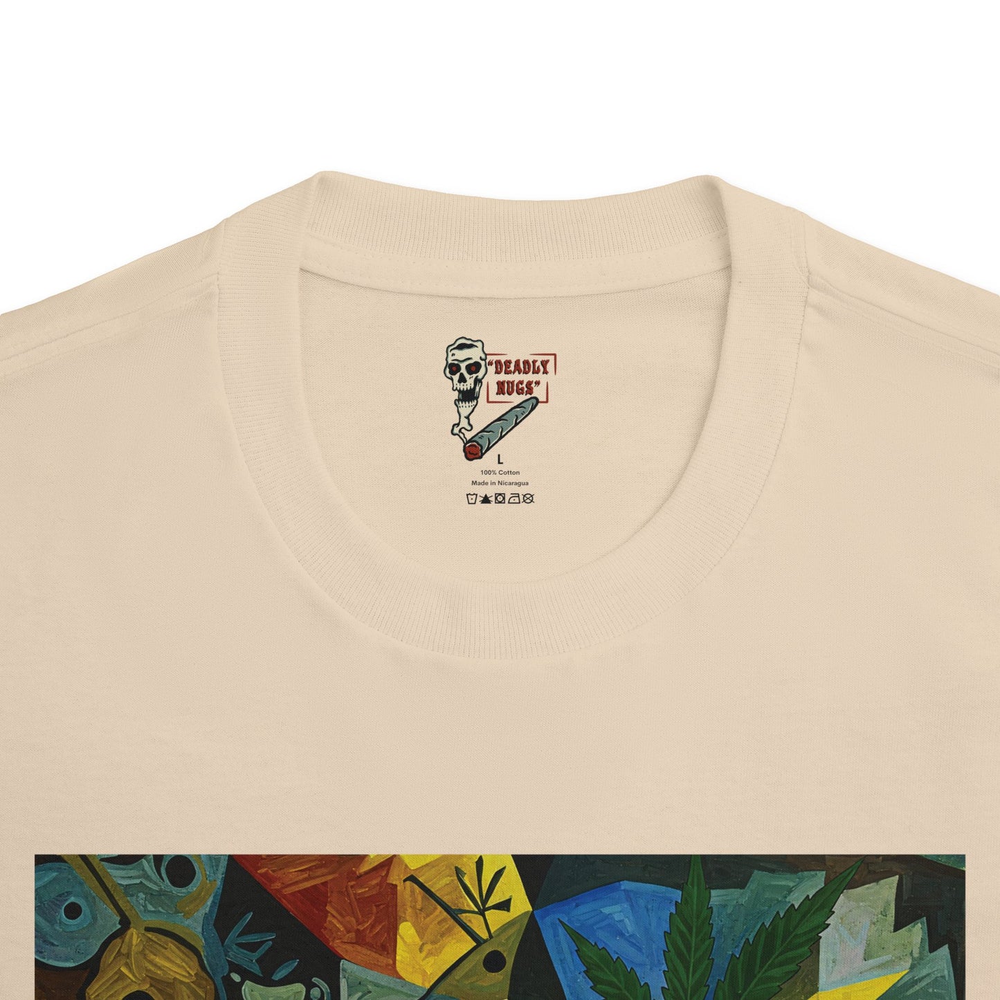 Beyond Perceptions / Skulls Cannabis Leaves Graphic Tee / Abstract Cubism Art Picasso Painting / 420 Underground Stoner Streetwear / DEADLY NUGS