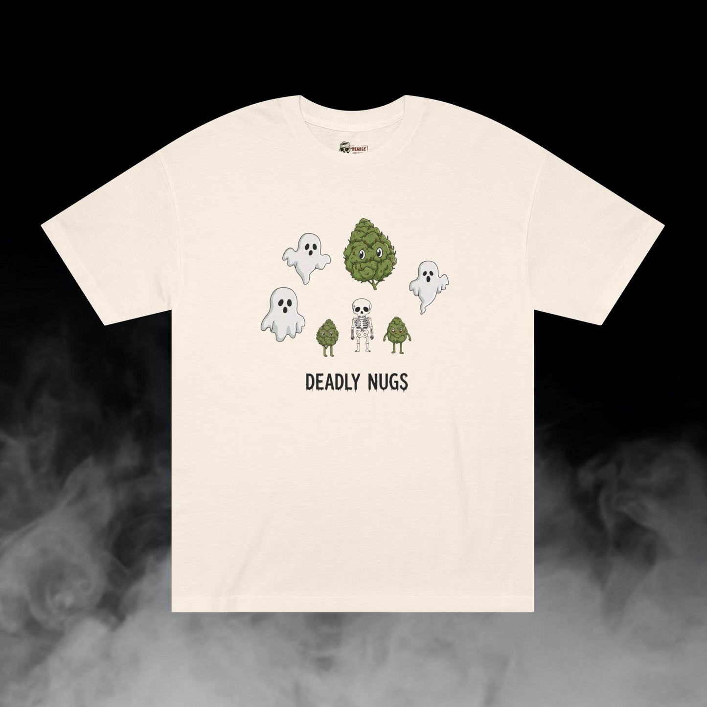 Peek-a-Boo / Premium Unisex Graphic Tee Aesthetic Print Ghost Skeleton 420 / DEADLY NUGS