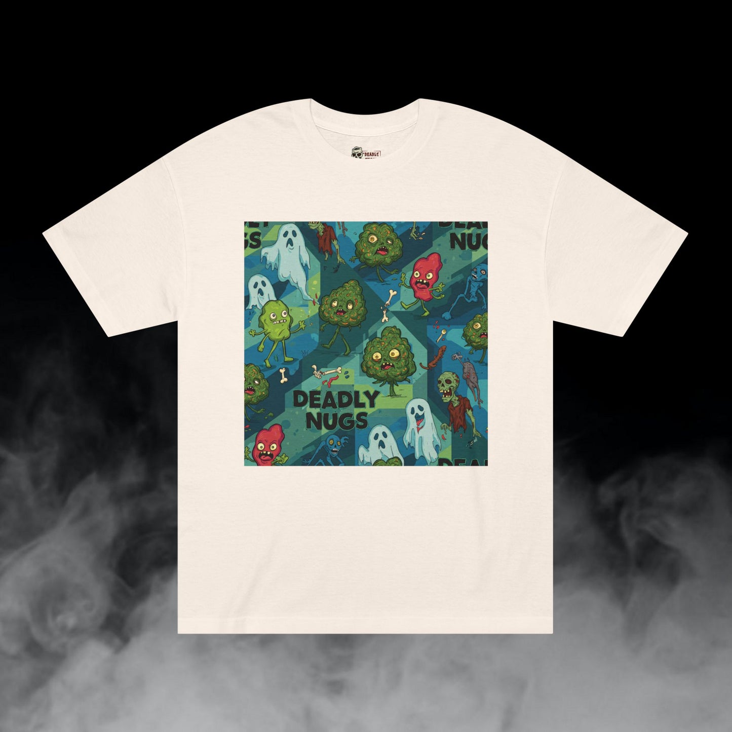 Four20 Resurrection / Bud Characters Ghosts Zombies Graphic Tee / Gritty Obscure Horror Cartoon Pop Art / 420 Underground Stoner Streetwear / DEADLY NUGS