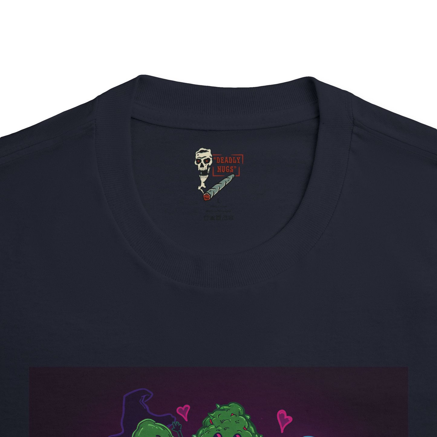 Love Affair / Bud Characters Ghosts Skeleton Graphic Tee / Spooky Neon Cartoon Comic Art Style / 420 Underground Stoner Streetwear / DEADLY NUGS