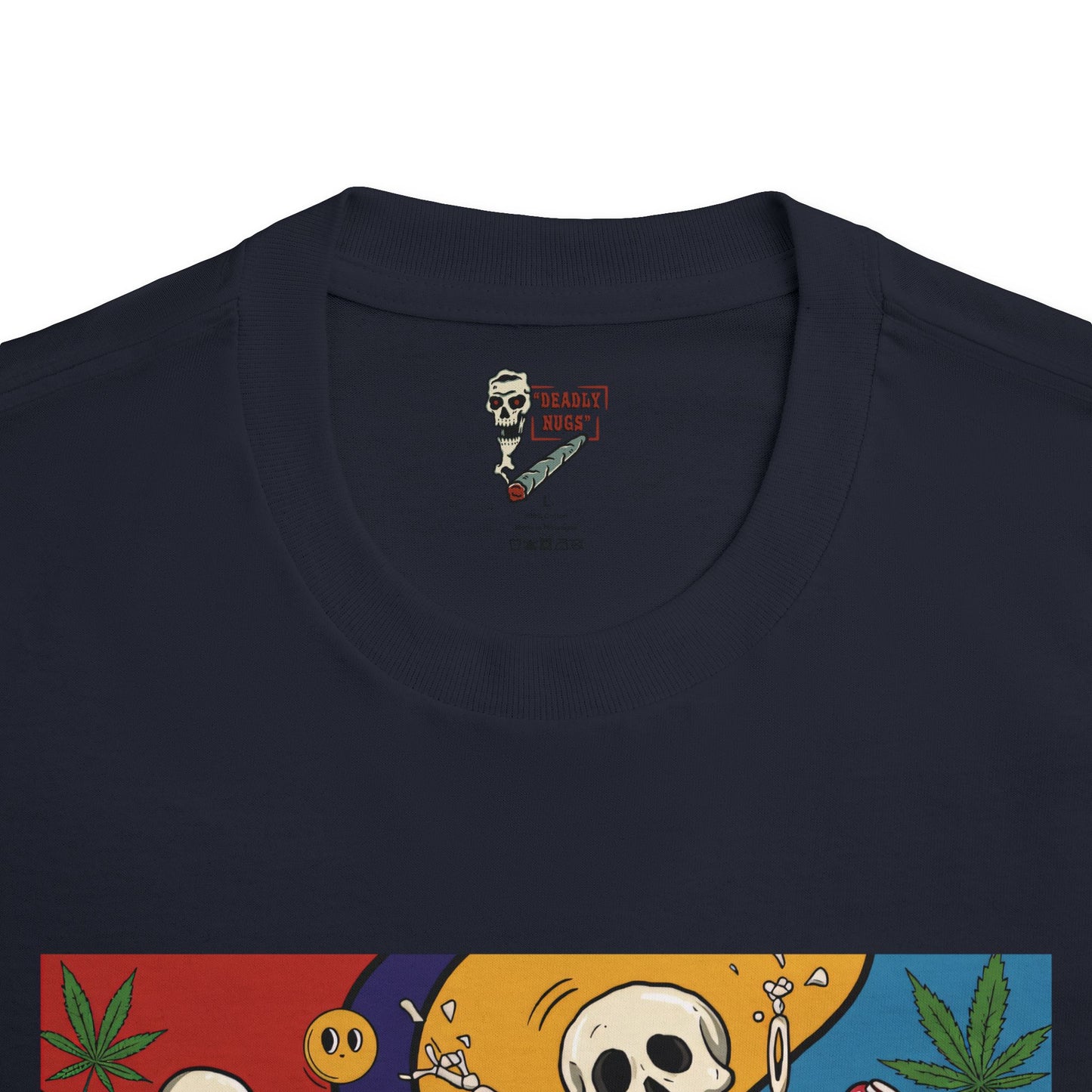 Dank Party / Premium Unisex Graphic Tee Aesthetic Print Ghost Skeleton 420 / DEADLY NUGS