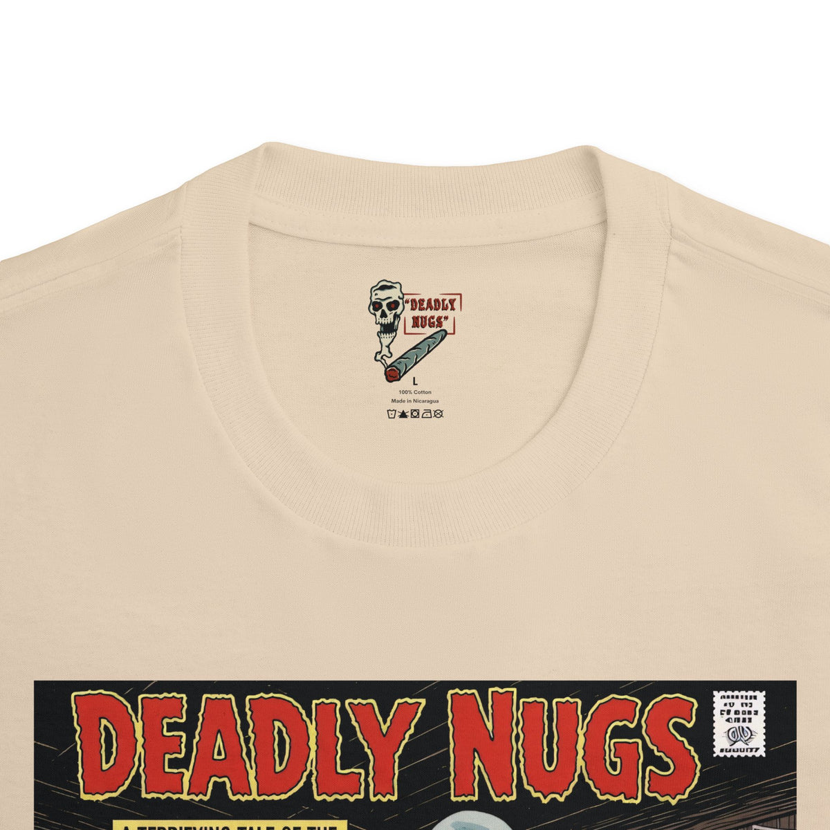 Ganja Ghoul / Vintage Pulp Horror Comic Art Tee / 420 Underground Stoner Culture / DEADLY NUGS