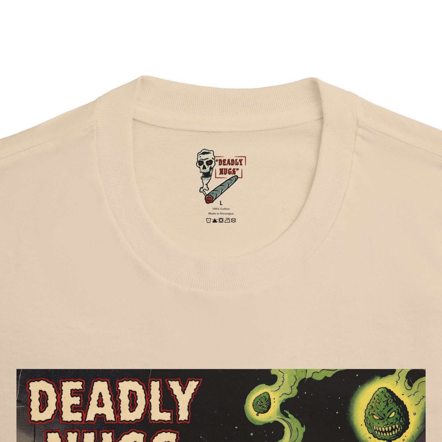 Tomb of the Killer Nugs / Mummy Cannabis Buds Graphic Tee / Vintage Pulp Horror Comic Style / 420 Underground Stoner Streetwear / DEADLY NUGS