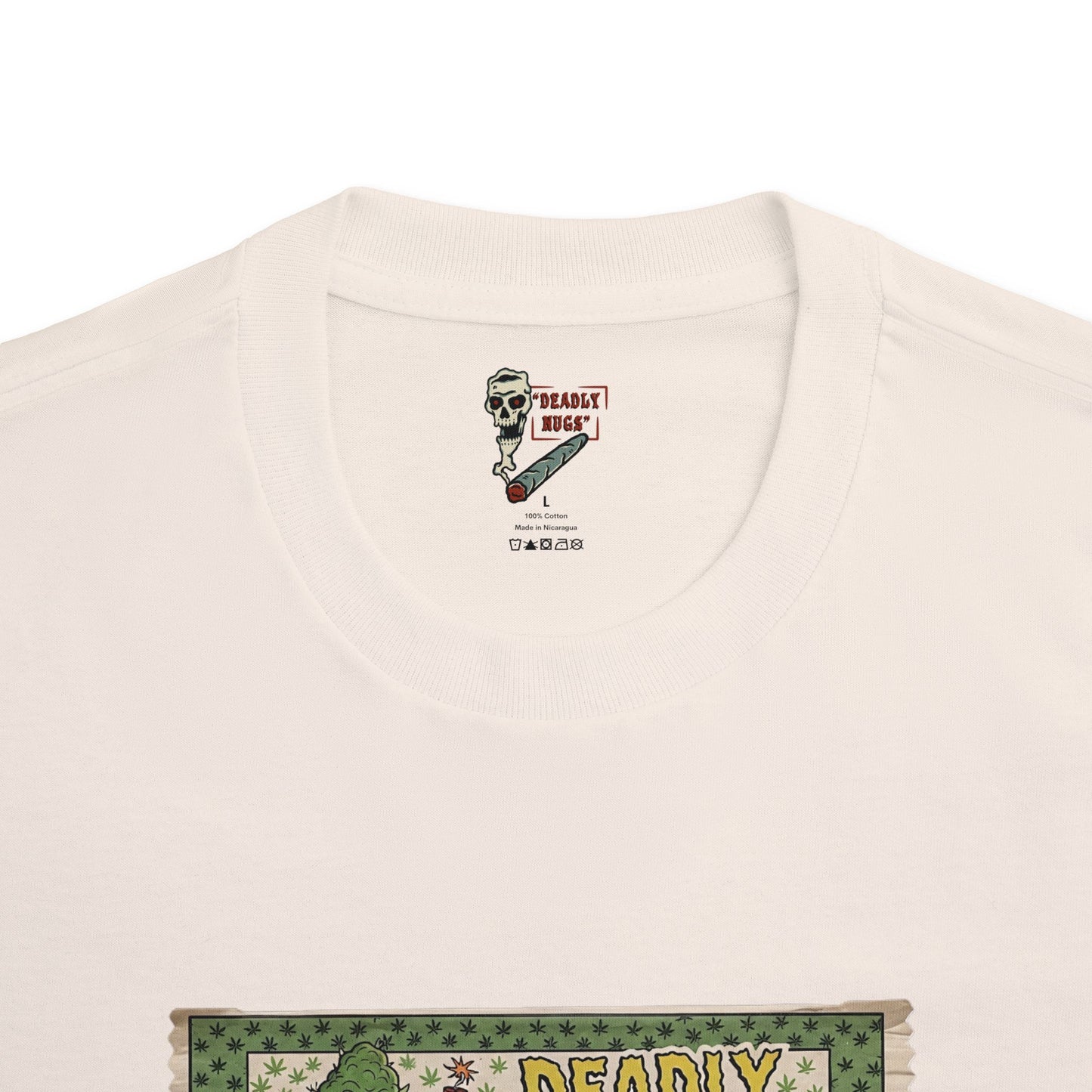 Puff, Puff, Doom! / Explosive Spark Nuclear Cannabis Graphic Tee / Vintage Pulp Atomic Propaganda Gum Wrapper Art Style / 420 Underground Stoner Culture / DEADLY NUGS