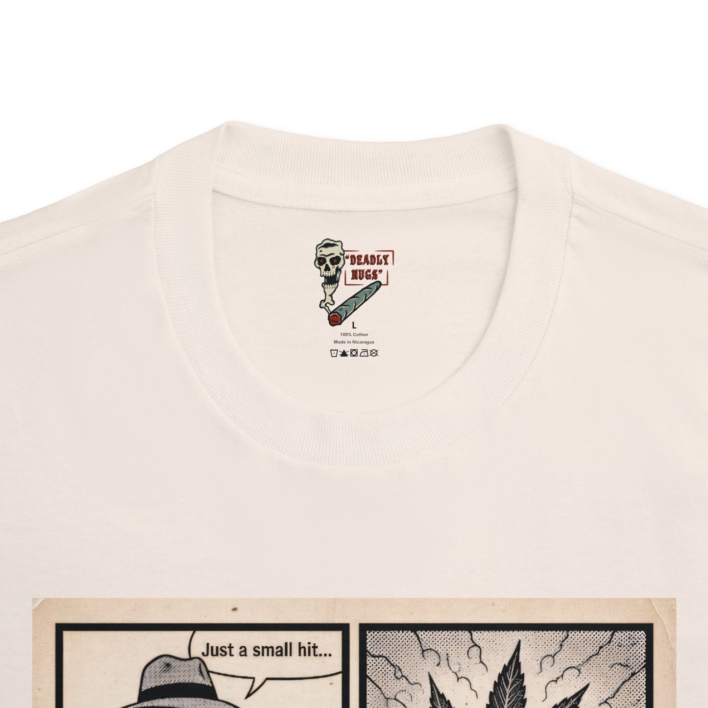 The Price of a Puff / Man Smokes and Pays the Price Graphic Tee / Vintage Noir Propaganda Comic Strip Art Style / 420 Underground Stoner Culture / DEADLY NUGS