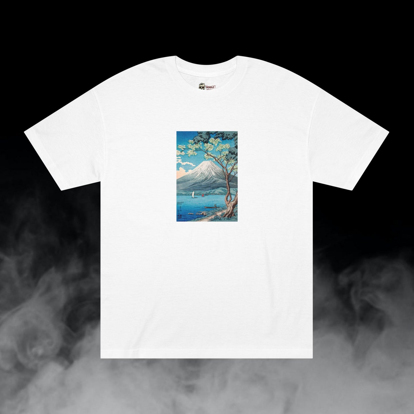 Moments of Peace / Serene Landscape Mountain Water Tree Graphic Tee / Vintage Japanese Art Style / 420 Underground Stoner Streetwear / DEADLY NUGS