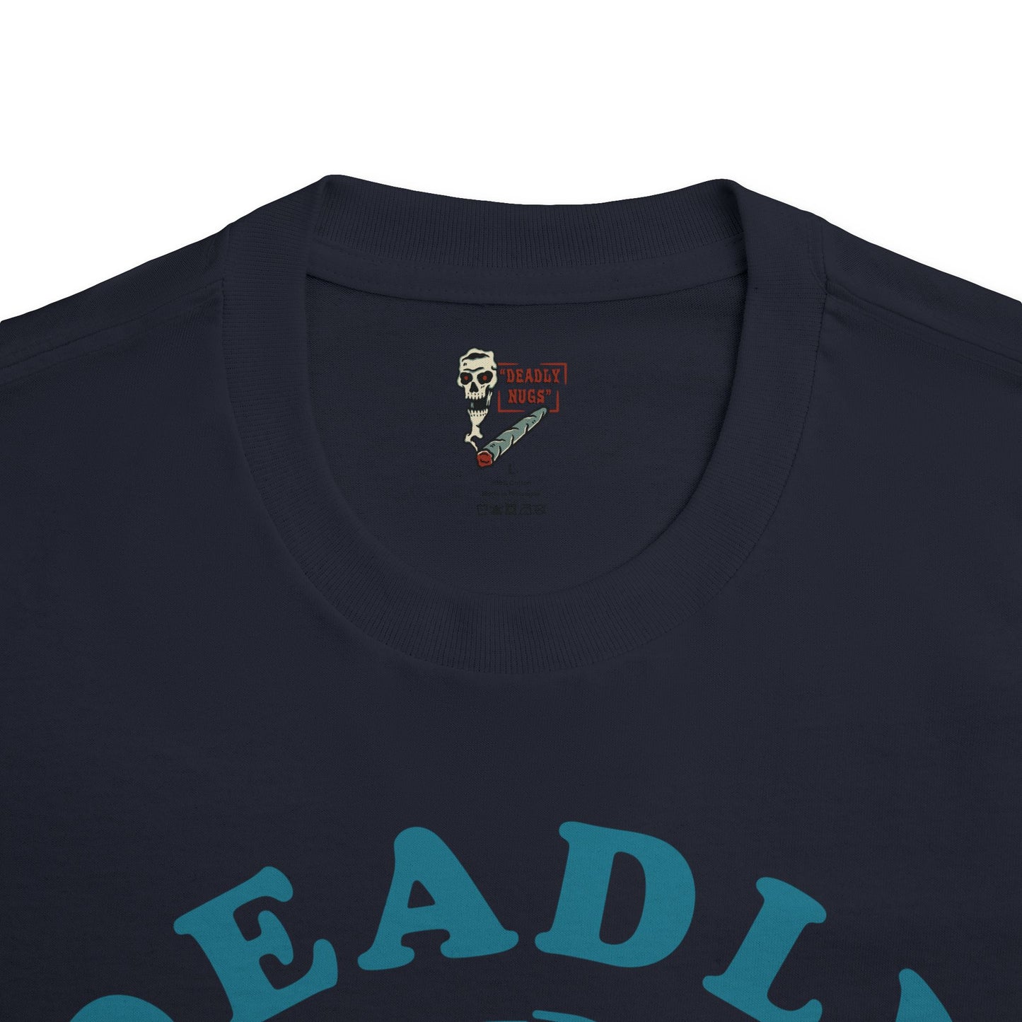 Flame in, Flame out / Premium Unisex Graphic Tee Blue Aesthetic Print Skull 420 / DEADLY NUGS