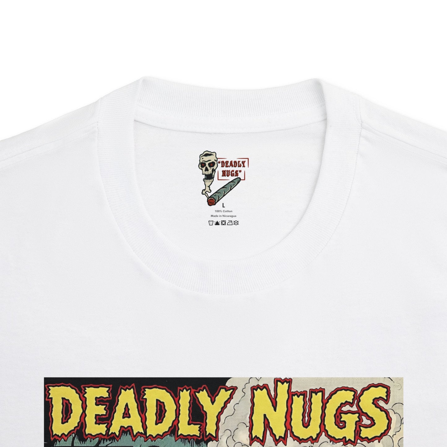 Tombstone Twist / Man's Twist of Fate with Haunted Cannabis Graphic Tee / Vintage Pulp Horror Comic Art Style / 420 Underground Stoner Culture / DEADLY NUGS