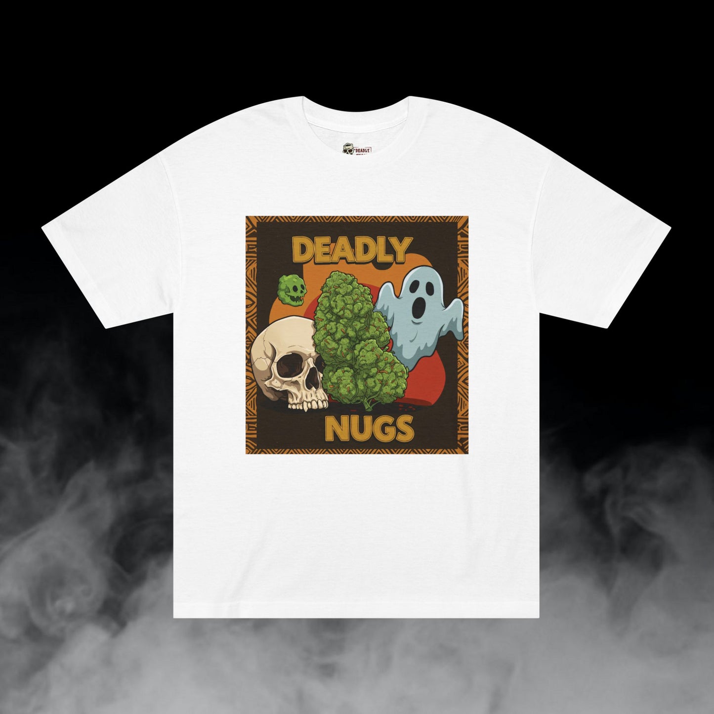 Bambaata / Cannabis Bud Skull Ghost Graphic Tee / Ominous African Tribal Pattern Art / 420 Underground Stoner Streetwear / DEADLY NUGS