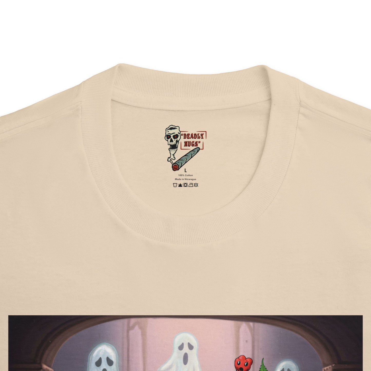 Creepy Mansion / Premium Unisex Graphic Tee Aesthetic Print Ghost Skeleton 420 / DEADLY NUGS