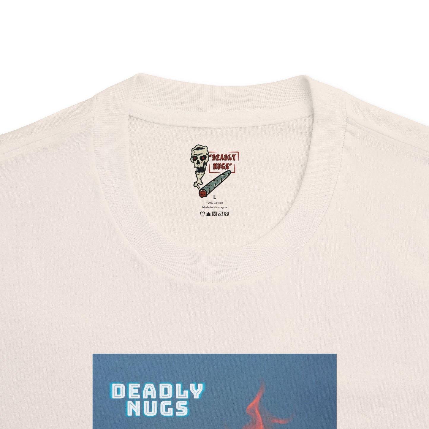 Floral Flames T-Shirt DEADLY NUGS Aesthetic Print Unisex Graphic Tee