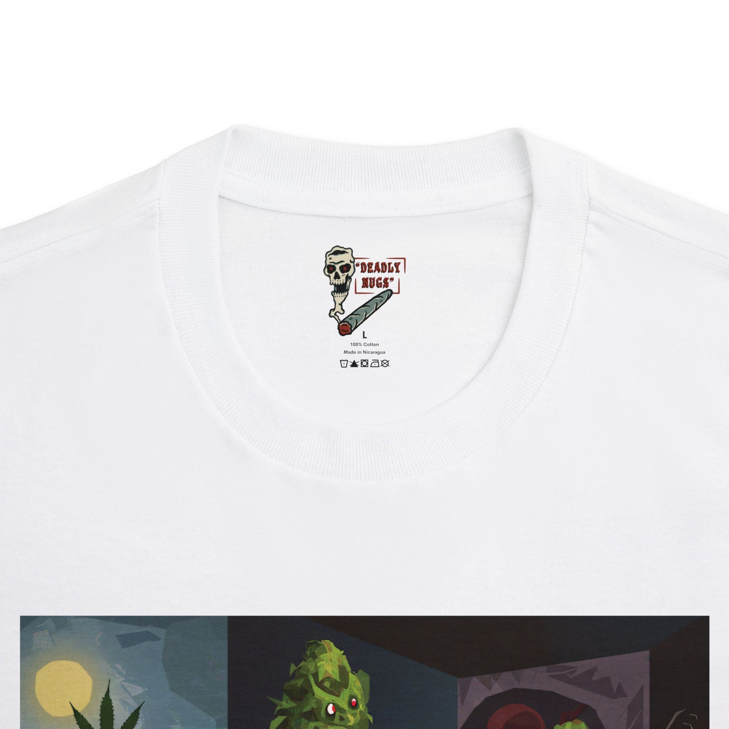 Bloom Doom / Bud Characters Ghost Skeleton Zombie Graphic Tee / Obscure Surreal Horror Art Picasso Style / 420 Underground Stoner Streetwear / DEADLY NUGS