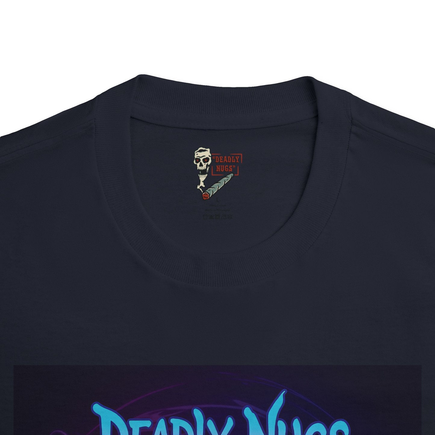 Portal Warp / Skeleton Smoking Graphic Tee / Gritty Neon Glitch Aesthetic Art / 420 Underground Stoner Streetwear / DEADLY NUGS