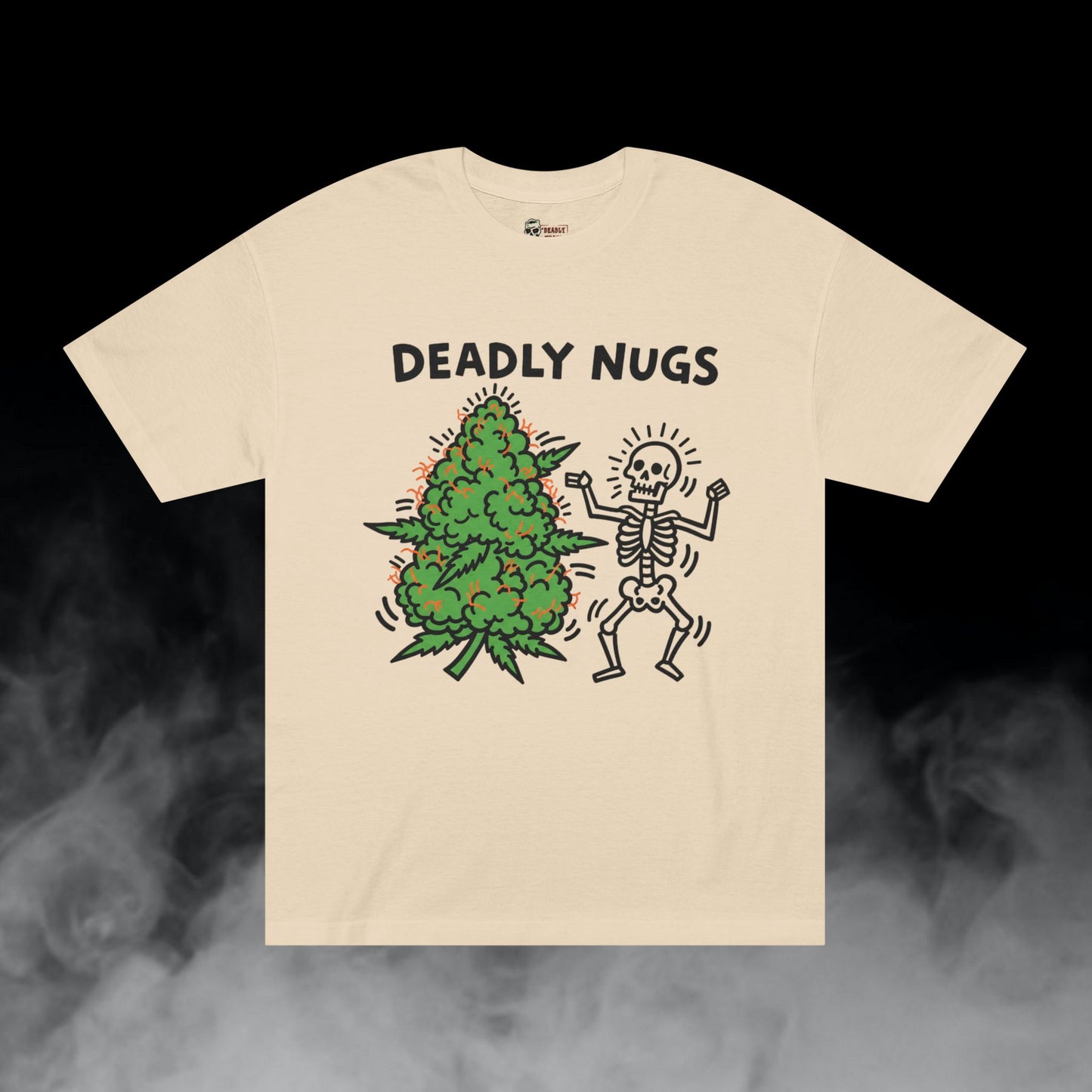 Nug Vibes / Bud and Skeleton Graphic Tee / Contemporary Pop Art Keith Haring Style / 420 Underground Stoner Streetwear / DEADLY NUGS