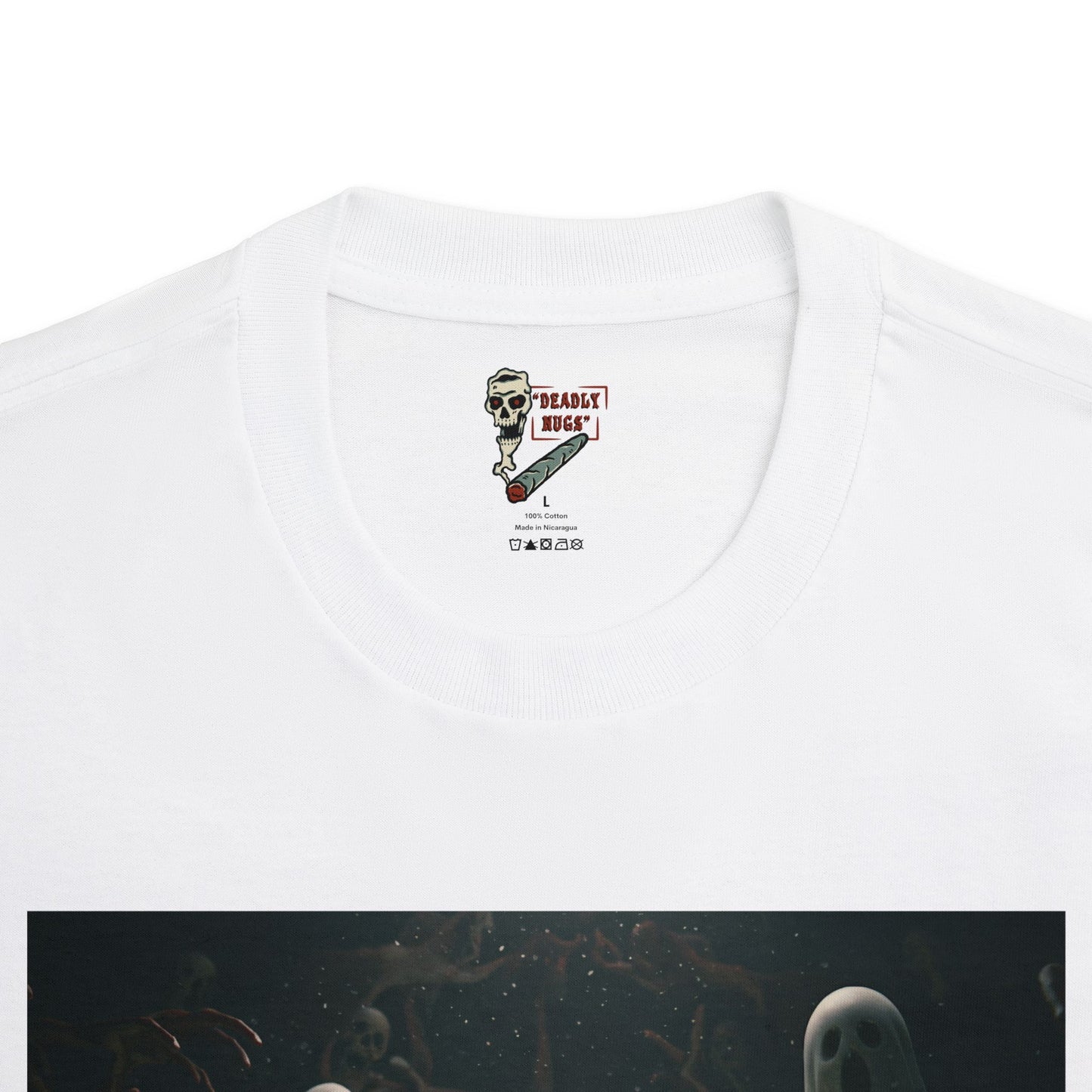 Spook'd / Premium Unisex Graphic Tee Aesthetic Print Ghost Skull 420 / DEADLY NUGS