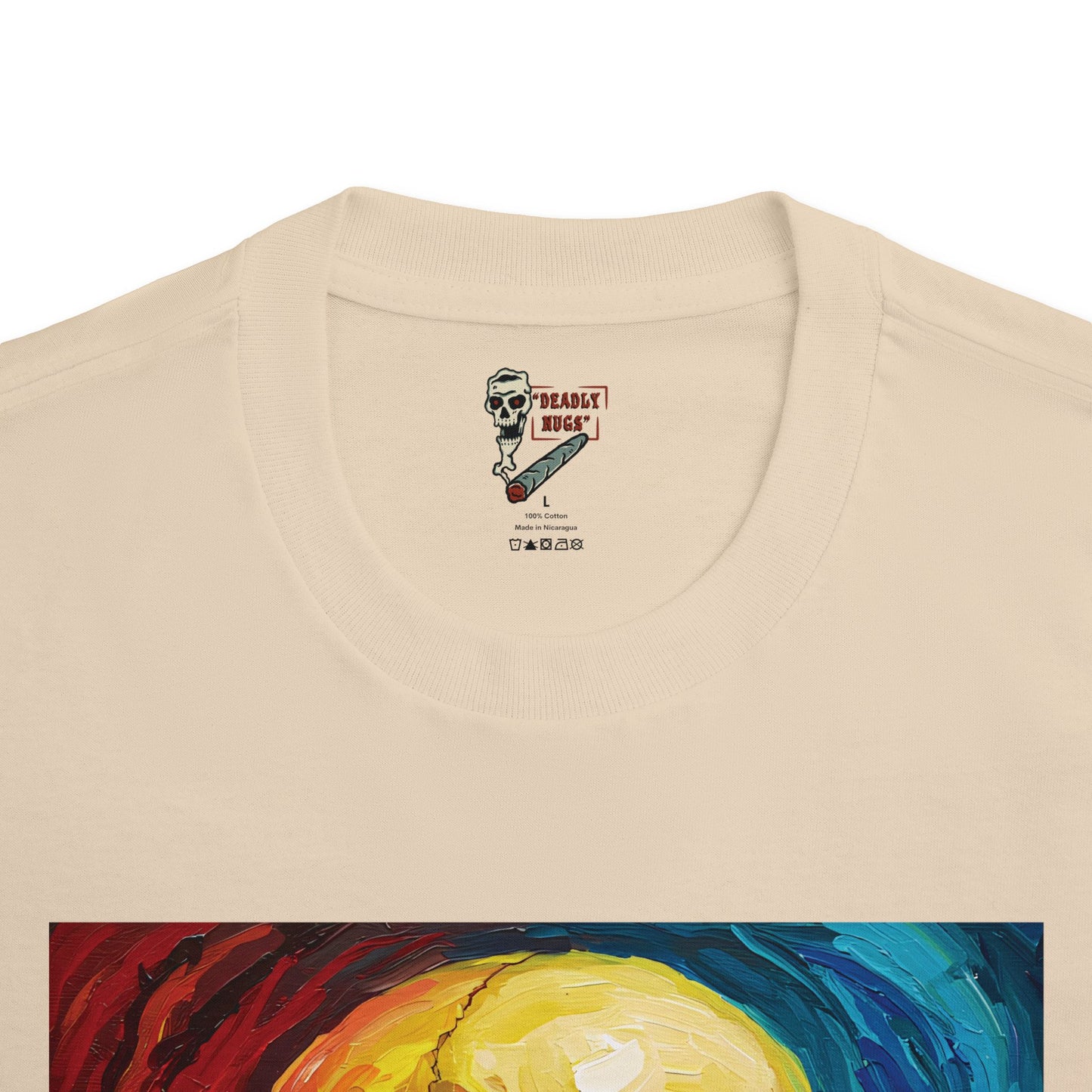 Intense Euphoria / Skull with Abstract Color Patterns Graphic Tee / Dark Obscure Art Abstract Painting / 420 Underground Stoner Streetwear / DEADLY NUGS