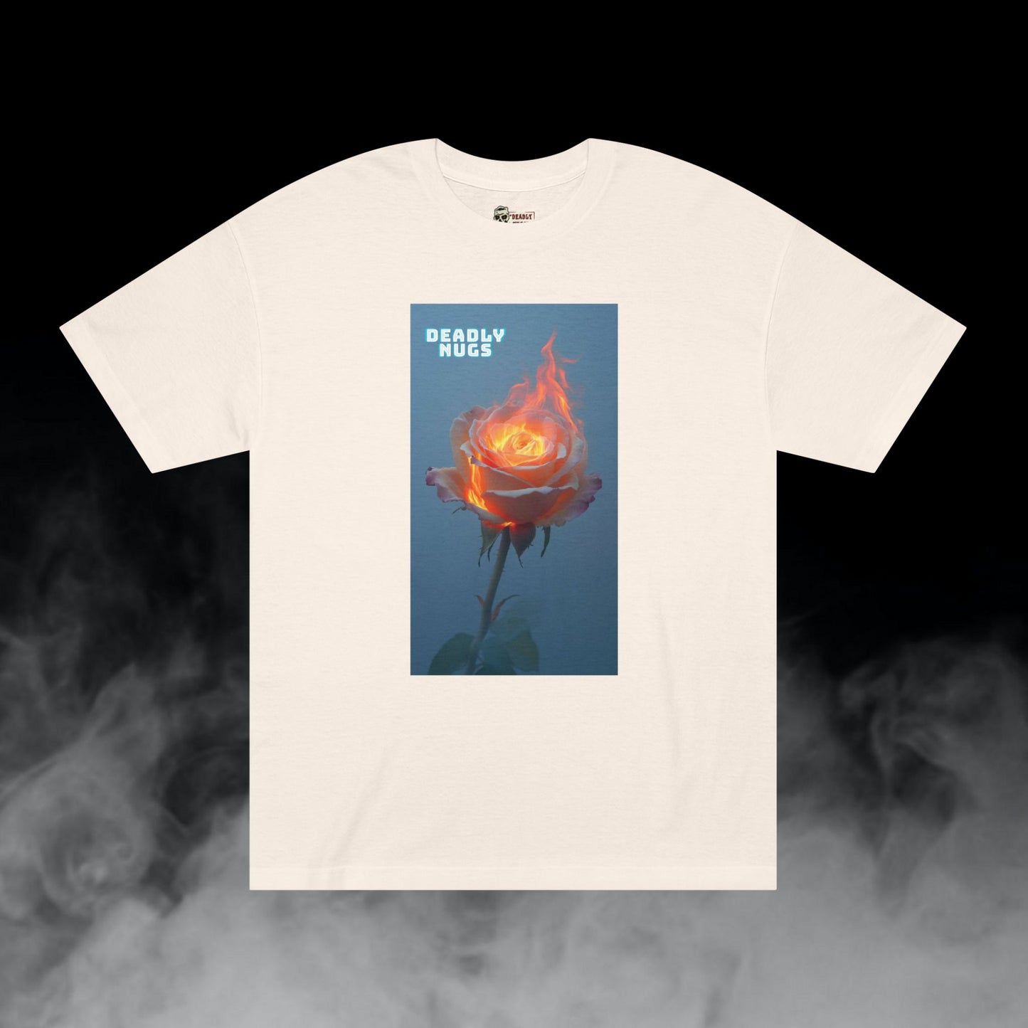 Floral Flames T-Shirt DEADLY NUGS Aesthetic Print Unisex Graphic Tee