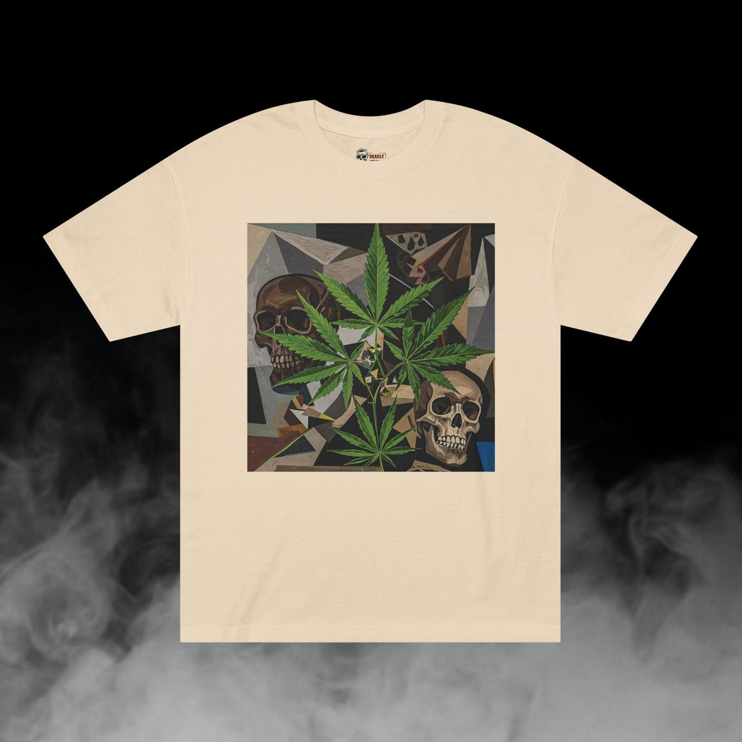 Plant Revelation / Skulls Cannabis Leaves Graphic Tee / Abstract Cubism Art Picasso Painting / 420 Underground Stoner Streetwear / DEADLY NUGS