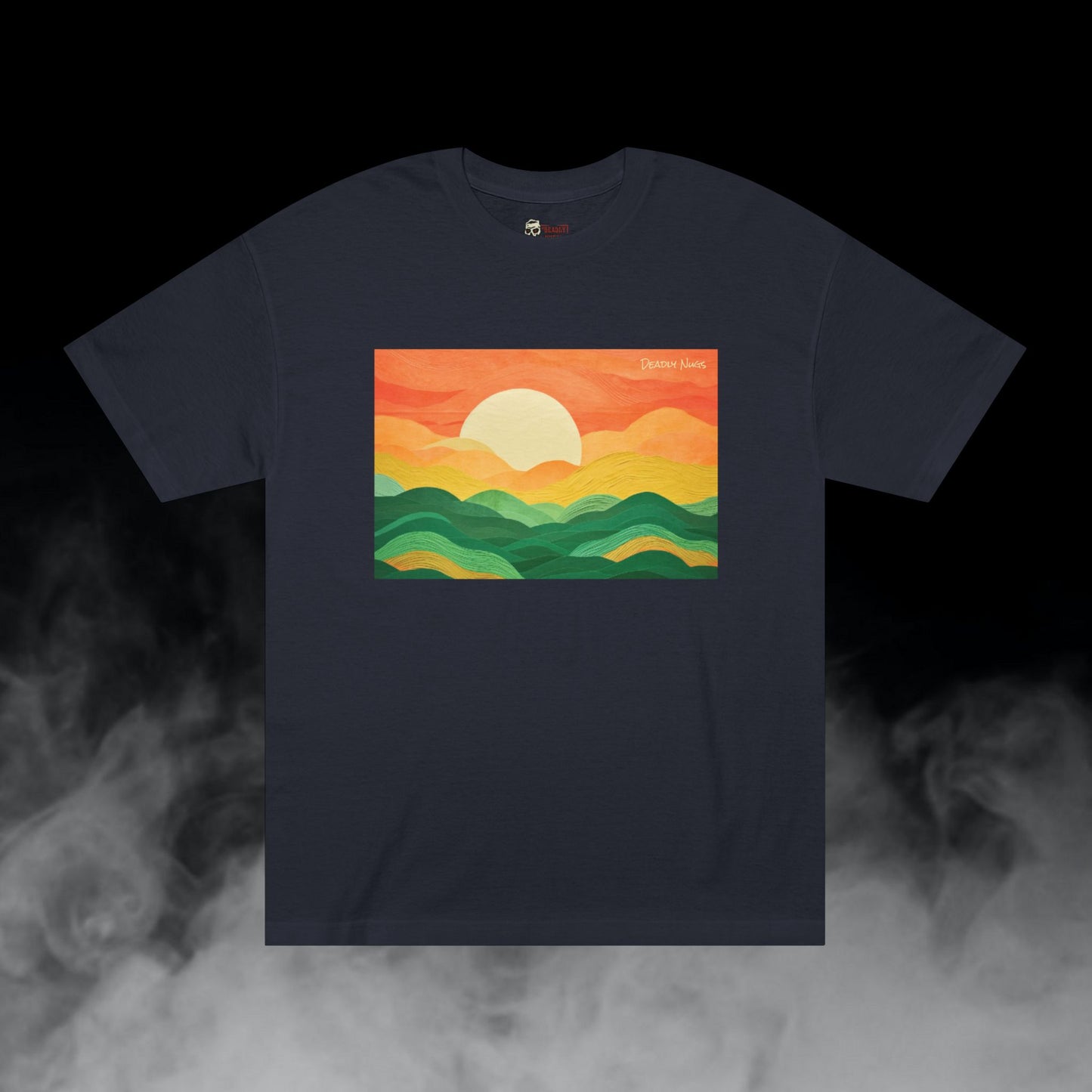 Solful / Sunset Orange Hue Sky Green Earth Graphic Tee / Chill Modern Painting Art Style / 420 Underground Stoner Streetwear / DEADLY NUGS