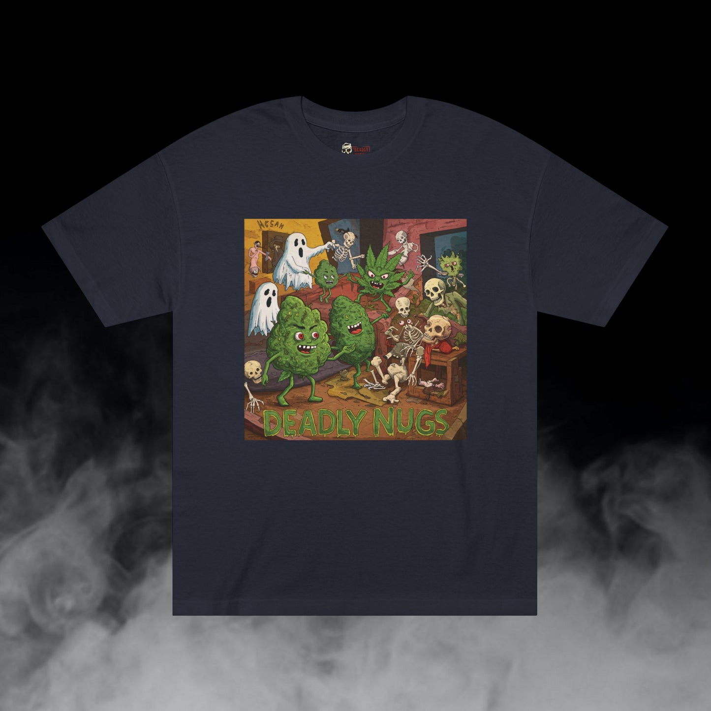 Herb of the Reckoning / Bud Characters Ghosts Skeletons Graphic Tee / Gritty Character Macabre Aesthetic Art / 420 Underground Stoner Streetwear / DEADLY NUGS