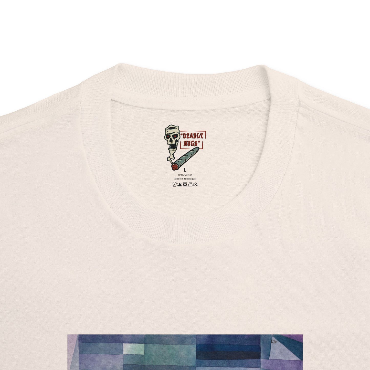 Midnight Flame / Blue Tone Geometric Painting Graphic Tee / Modern Abstract Cubism Art Style / 420 Underground Stoner Streetwear / DEADLY NUGS