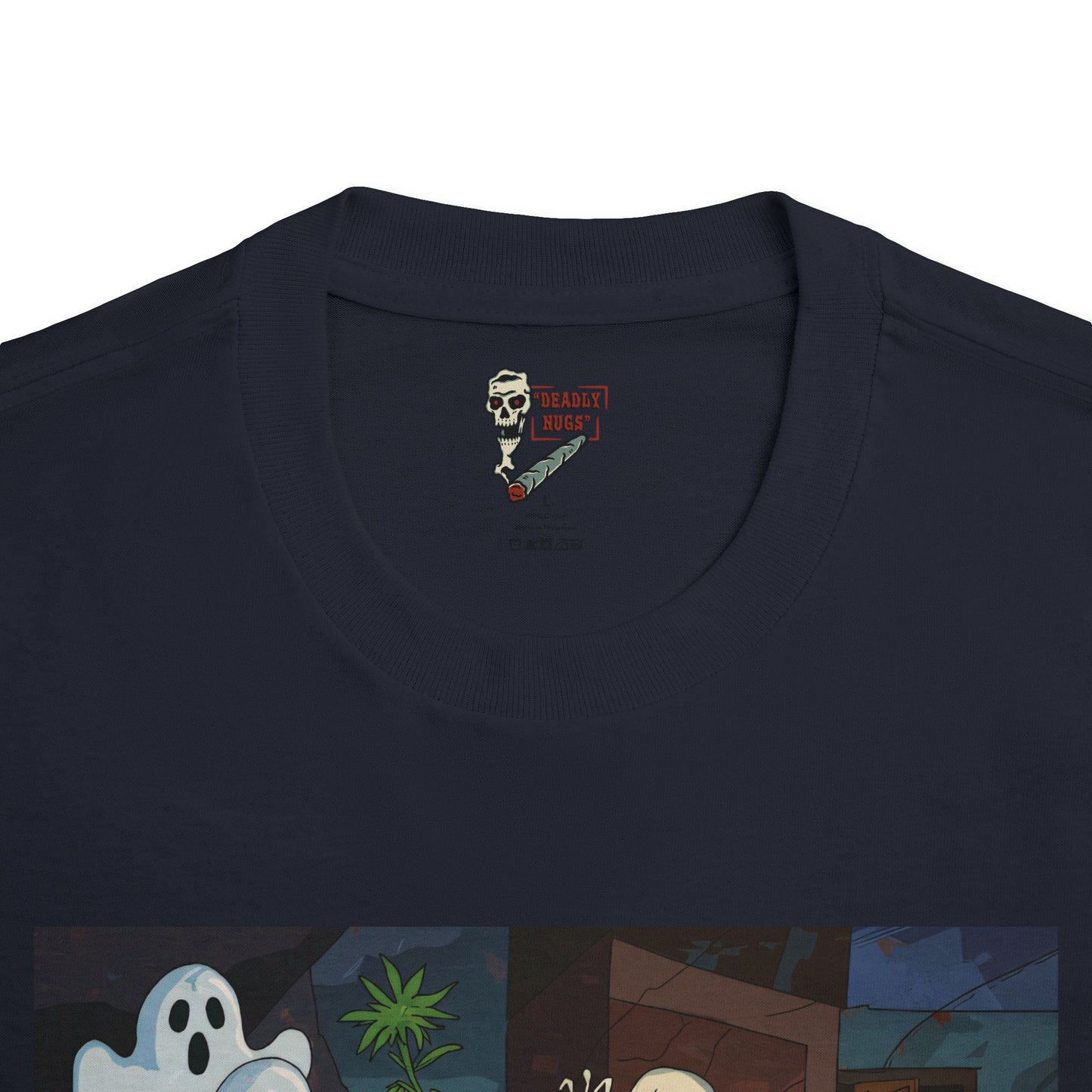 Every Puff Madness / Bud Characters Ghosts Skeletons Zombies Graphic Tee / Ominous Macabre Horror Cartoon Art Picasso Style / 420 Underground Stoner Streetwear / DEADLY NUGS