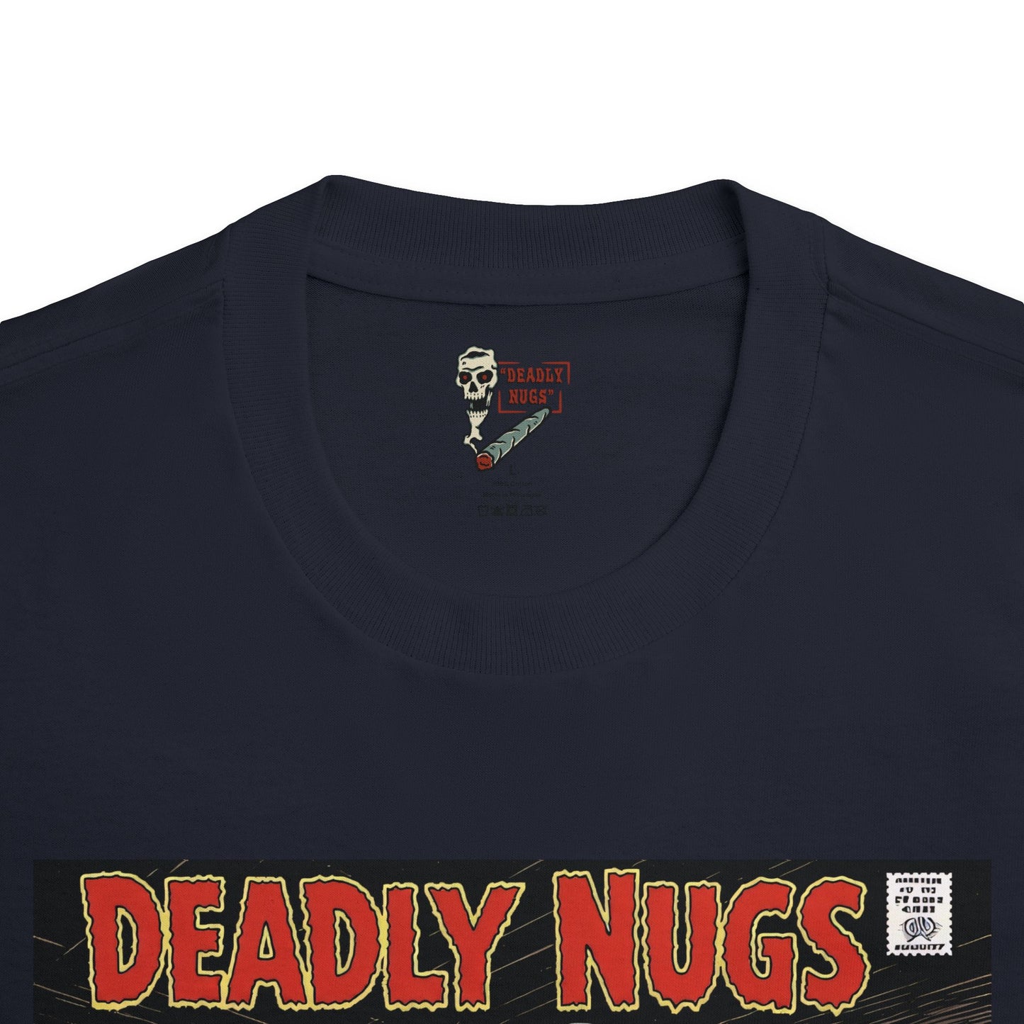 Ganja Ghoul / Hooded Reaper Skull Cannabis Cola Graphic Tee / Vintage Pulp Horror Comic Style / 420 Underground Stoner Streetwear / DEADLY NUGS