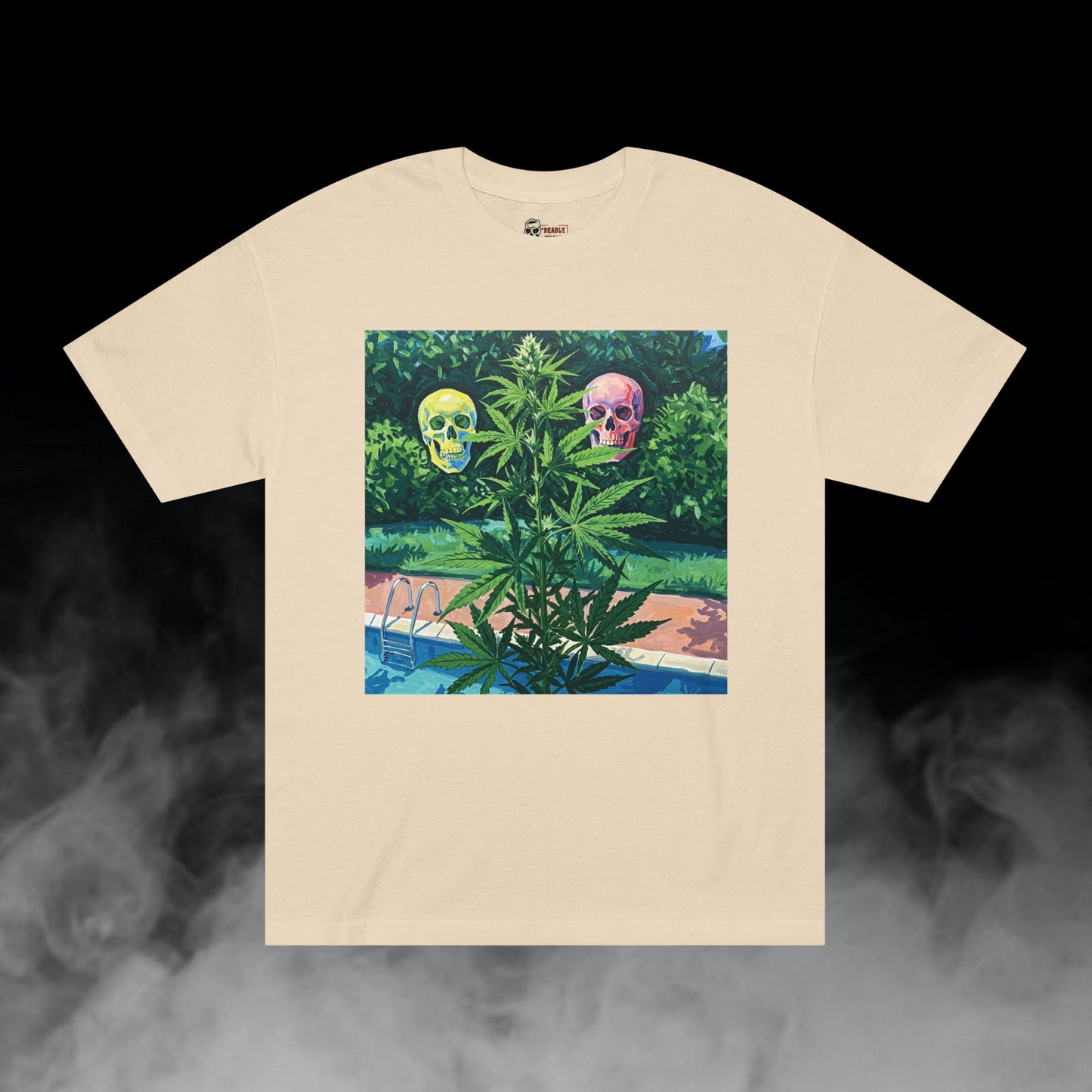 Herbs Poolside / Skulls Cannabis Colas Graphic Tee / Modern Pop Art Hockney Painting / 420 Underground Stoner Streetwear / DEADLY NUGS