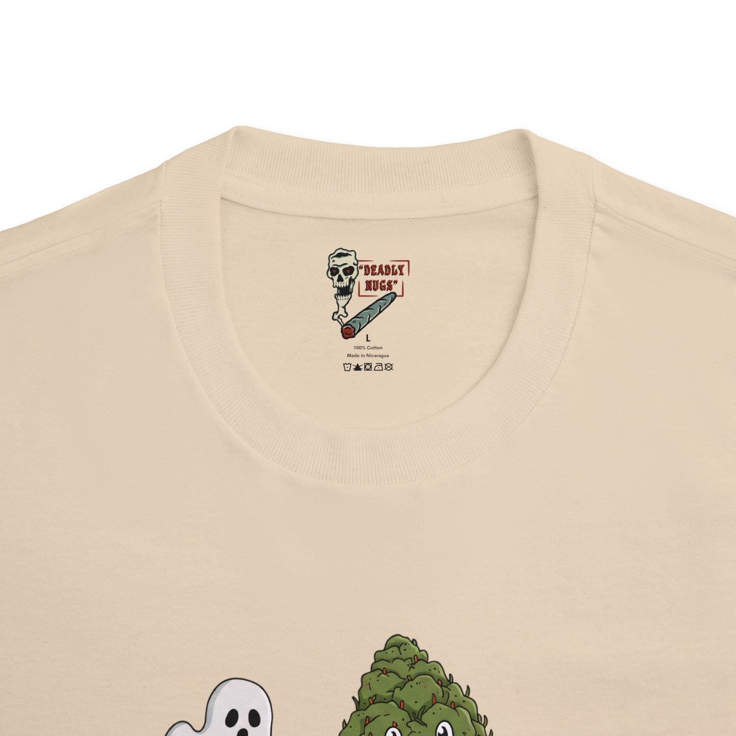 Peek-a-Boo / Premium Unisex Graphic Tee Aesthetic Print Ghost Skeleton 420 / DEADLY NUGS