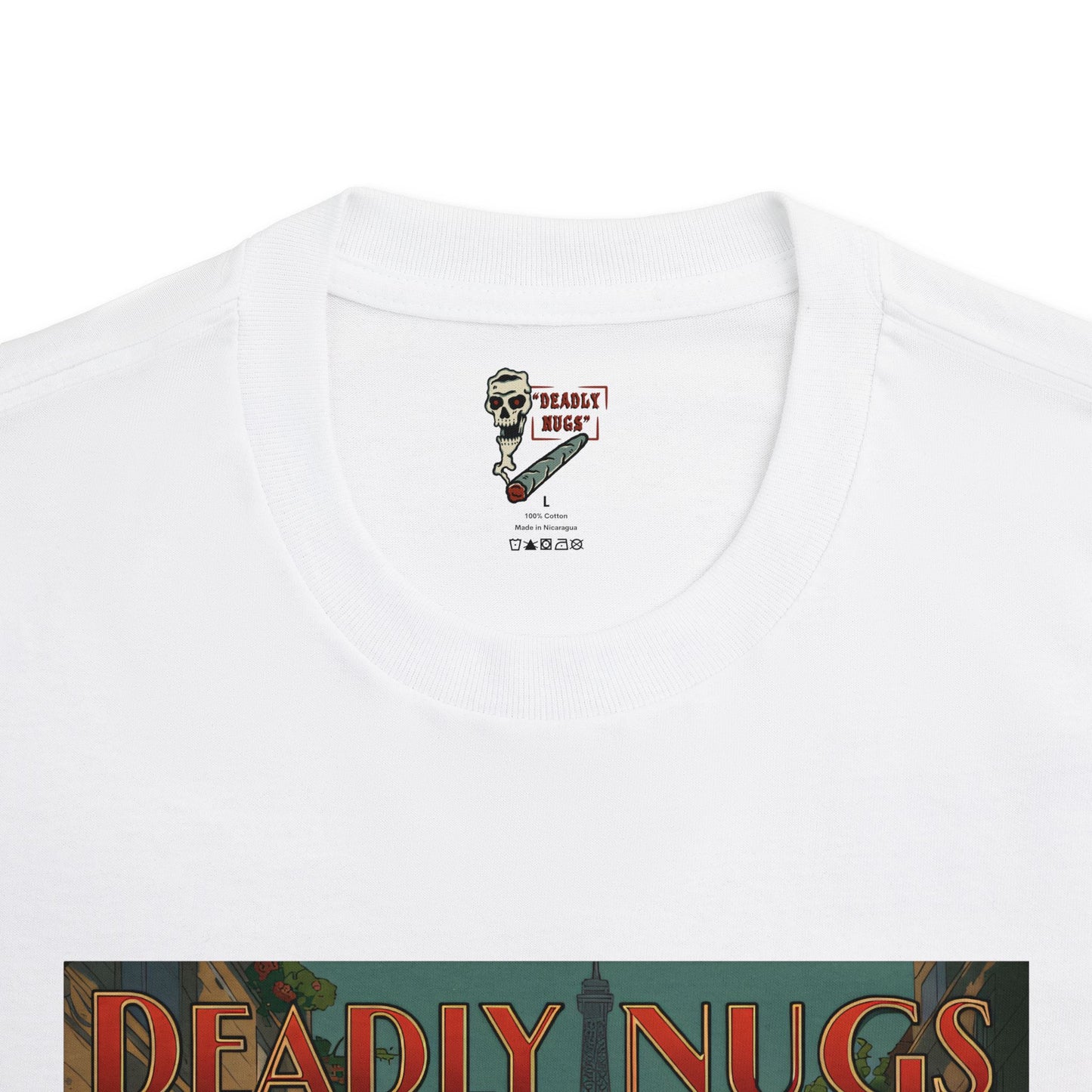 Deadly Paris / Premium Unisex Graphic Tee Aesthetic Print Skeleton 420 / DEADLY NUGS