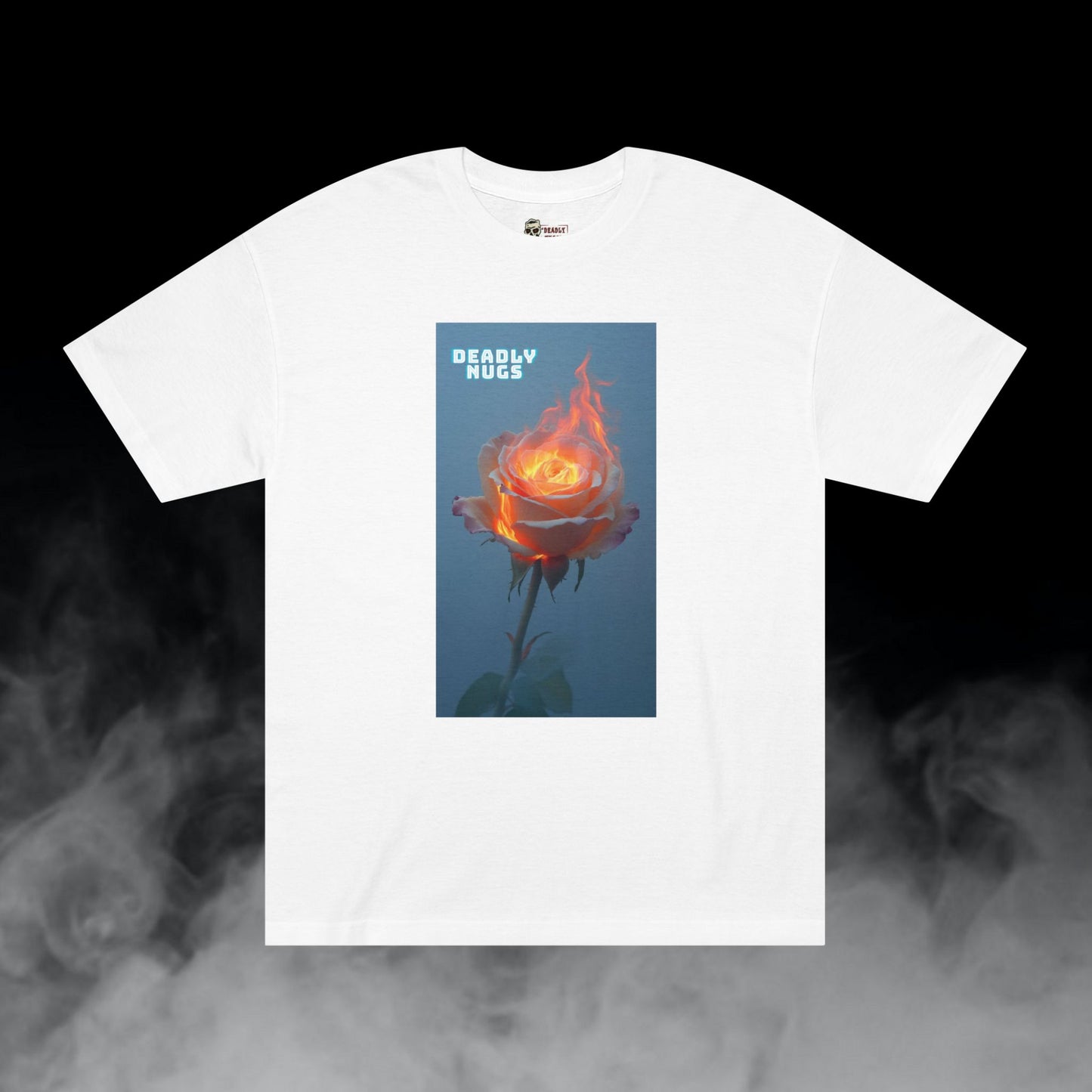 Floral Flames T-Shirt DEADLY NUGS Aesthetic Print Unisex Graphic Tee