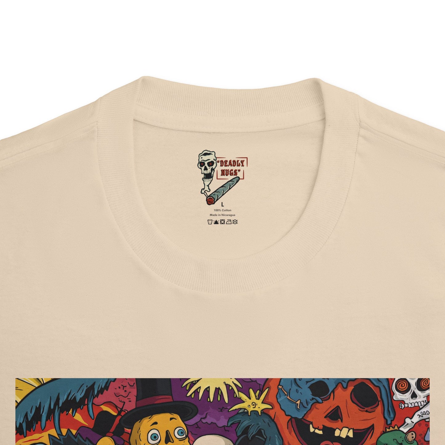 High Spirits / Bud Characters Ghosts Skulls Monsters Graphic Tee / Spooky Halloween Grunge Cartoon Art / 420 Underground Stoner Streetwear / DEADLY NUGS