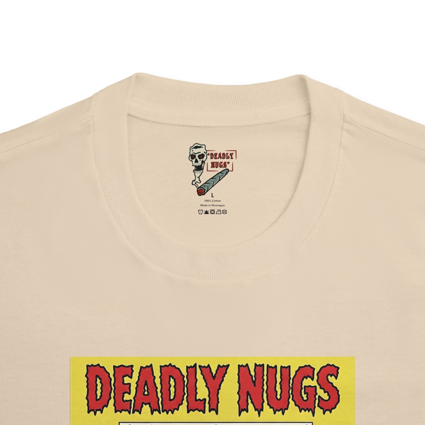 TERRIFYING TOKES! / Woman in Graveyard surrounded by Green Smoke, Alien watcher, and sinister Moon Graphic Tee / Vintage Pulp Horror Noir Comic Art Style / 420 Underground Stoner Culture / DEADLY NUGS