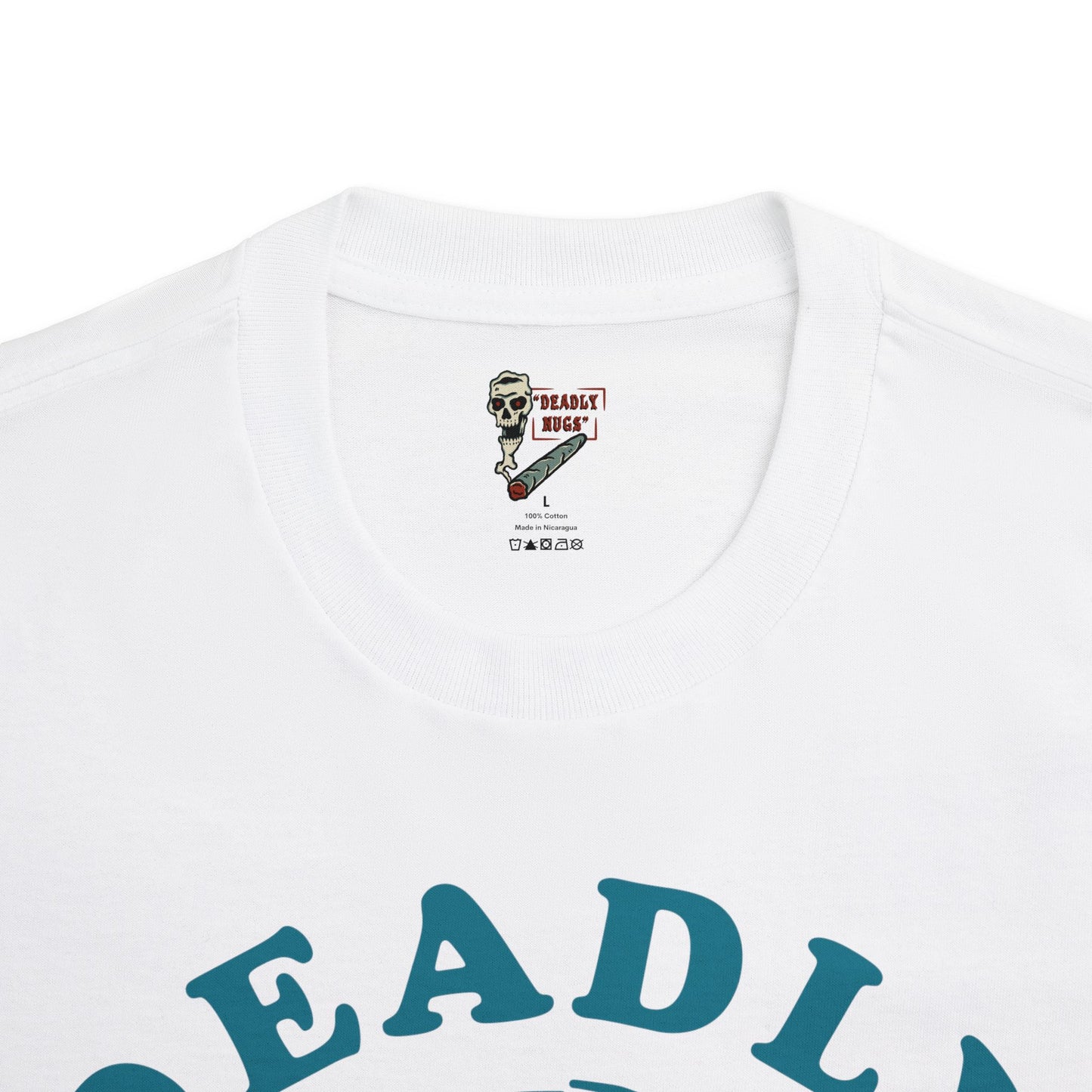 Flame in, Flame out / Premium Unisex Graphic Tee Blue Aesthetic Print Skull 420 / DEADLY NUGS