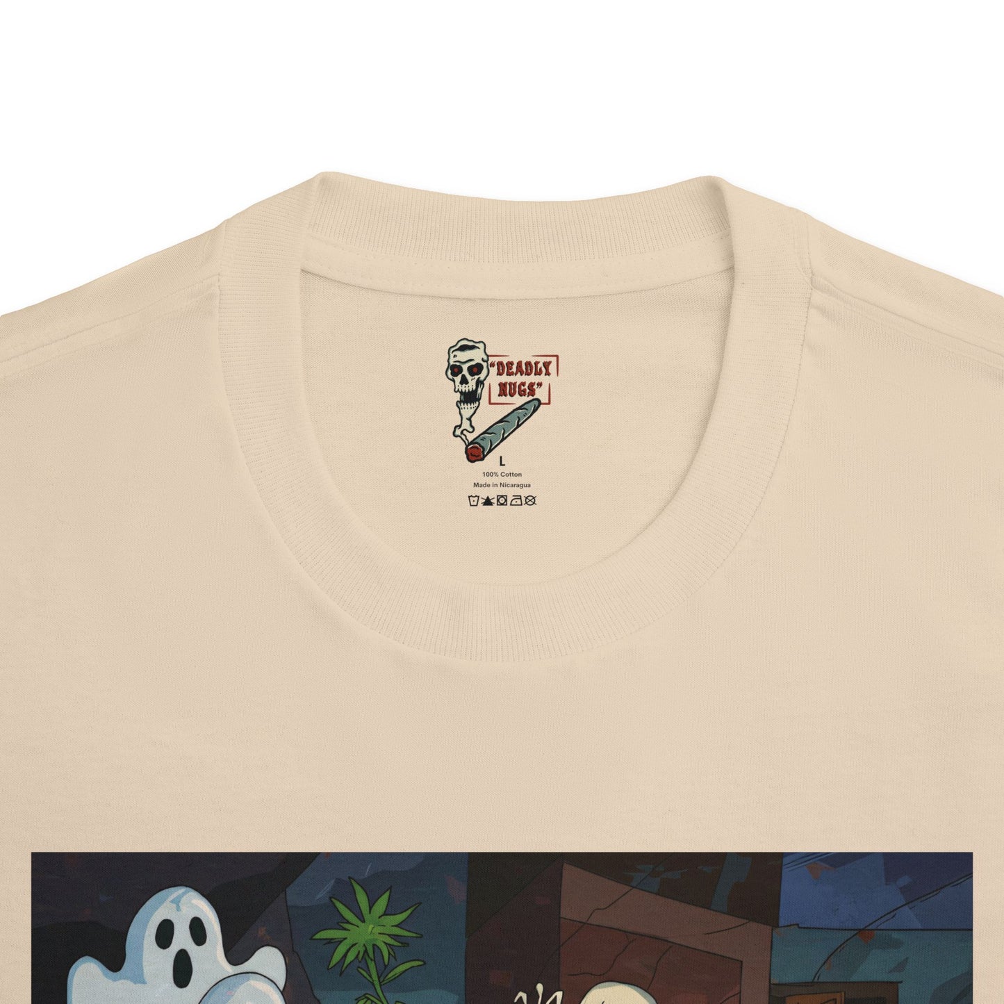 Every Puff Madness / Bud Characters Ghosts Skeletons Zombies Graphic Tee / Ominous Macabre Horror Cartoon Art Picasso Style / 420 Underground Stoner Streetwear / DEADLY NUGS